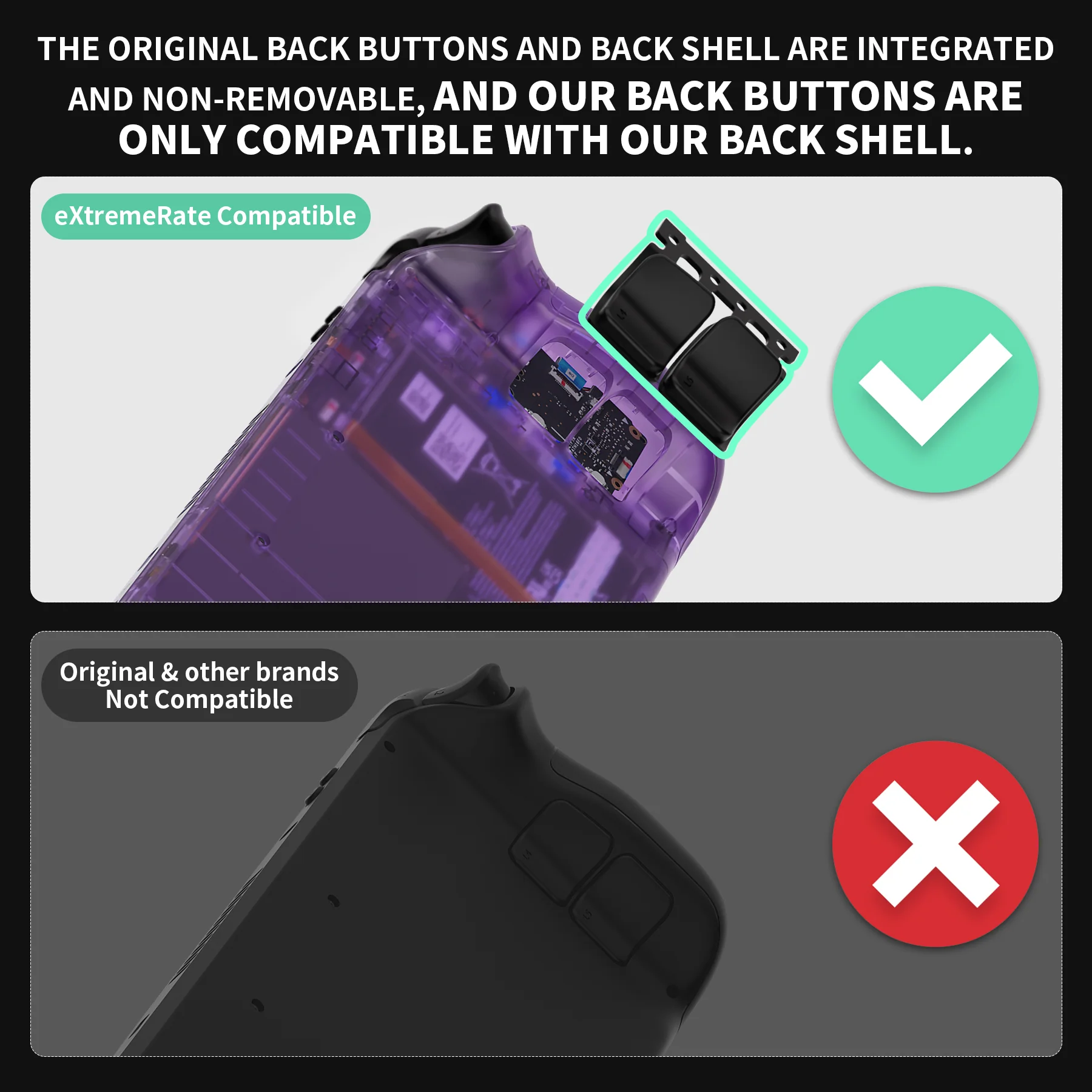 eXtremeRate Replacement Full Set Buttons for Steam Deck LCD - Black - Image 4