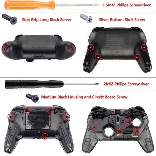 eXtremeRate Replacement Handle Grips for Nintendo Switch Pro Controller - Black - Image 3