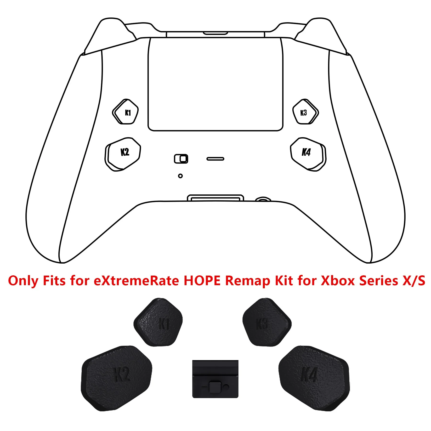 eXtremeRate Redesigned K1 K2 K3 K4 Back Buttons Paddles & Toggle Switch for eXtremerate Hope Remap Kit, Compatible with Xbox Series X/S Controller - Black - Image 3