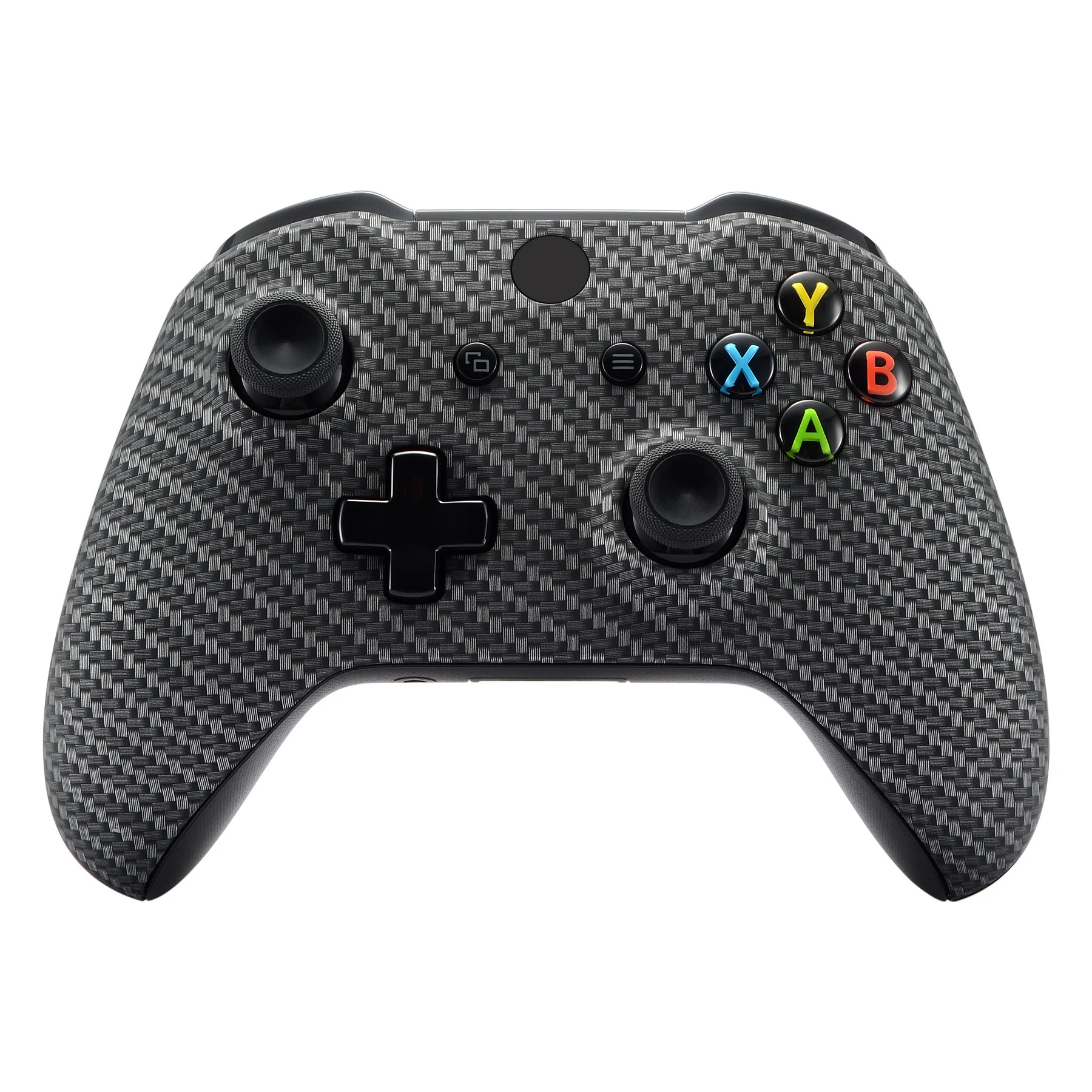 eXtremeRate Replacement Front Housing Shell for Xbox One X & S Controller (Model 1708) - Black Silver Carbon Fiber - Image 2