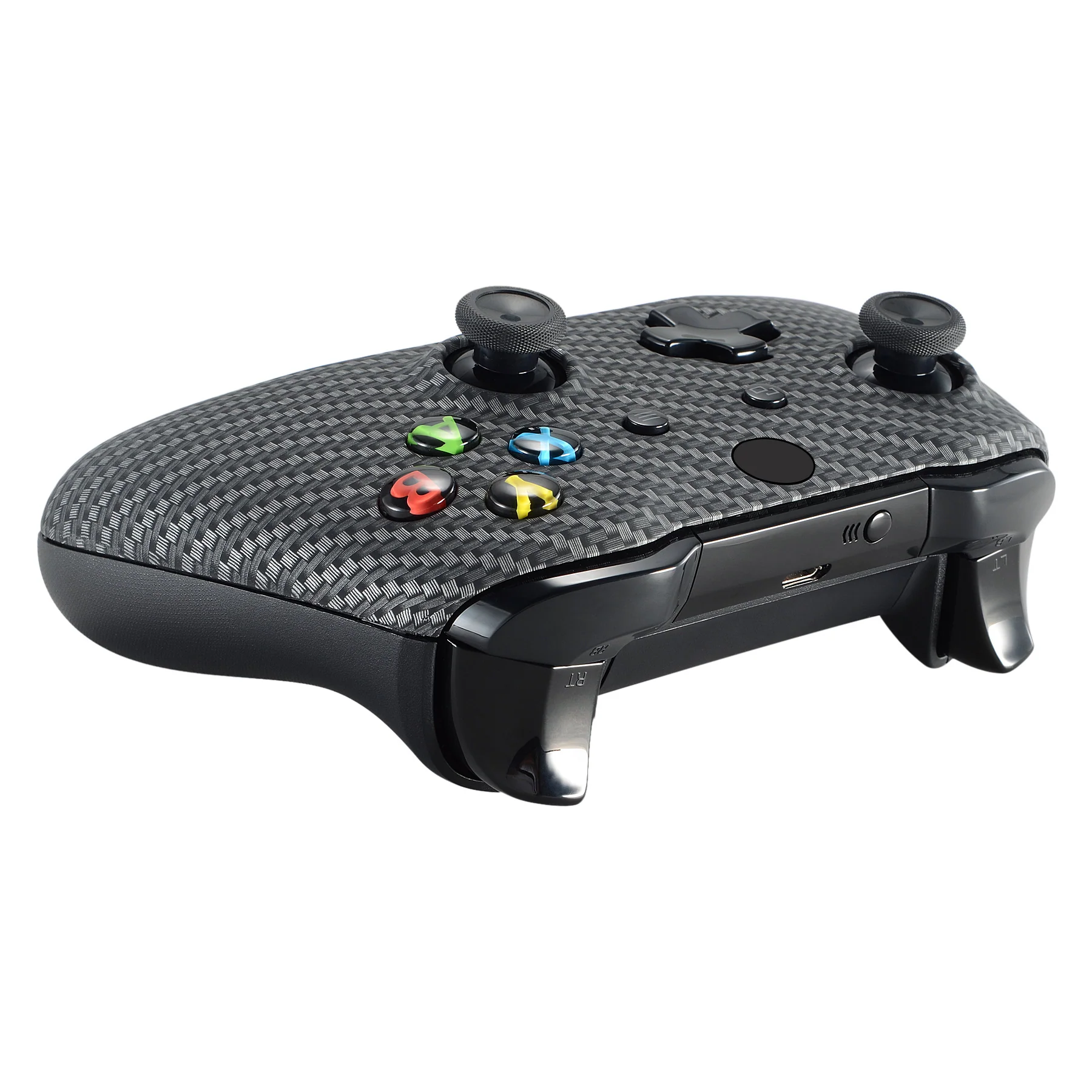 eXtremeRate Replacement Front Housing Shell for Xbox One X & S Controller (Model 1708) - Black Silver Carbon Fiber - Image 6