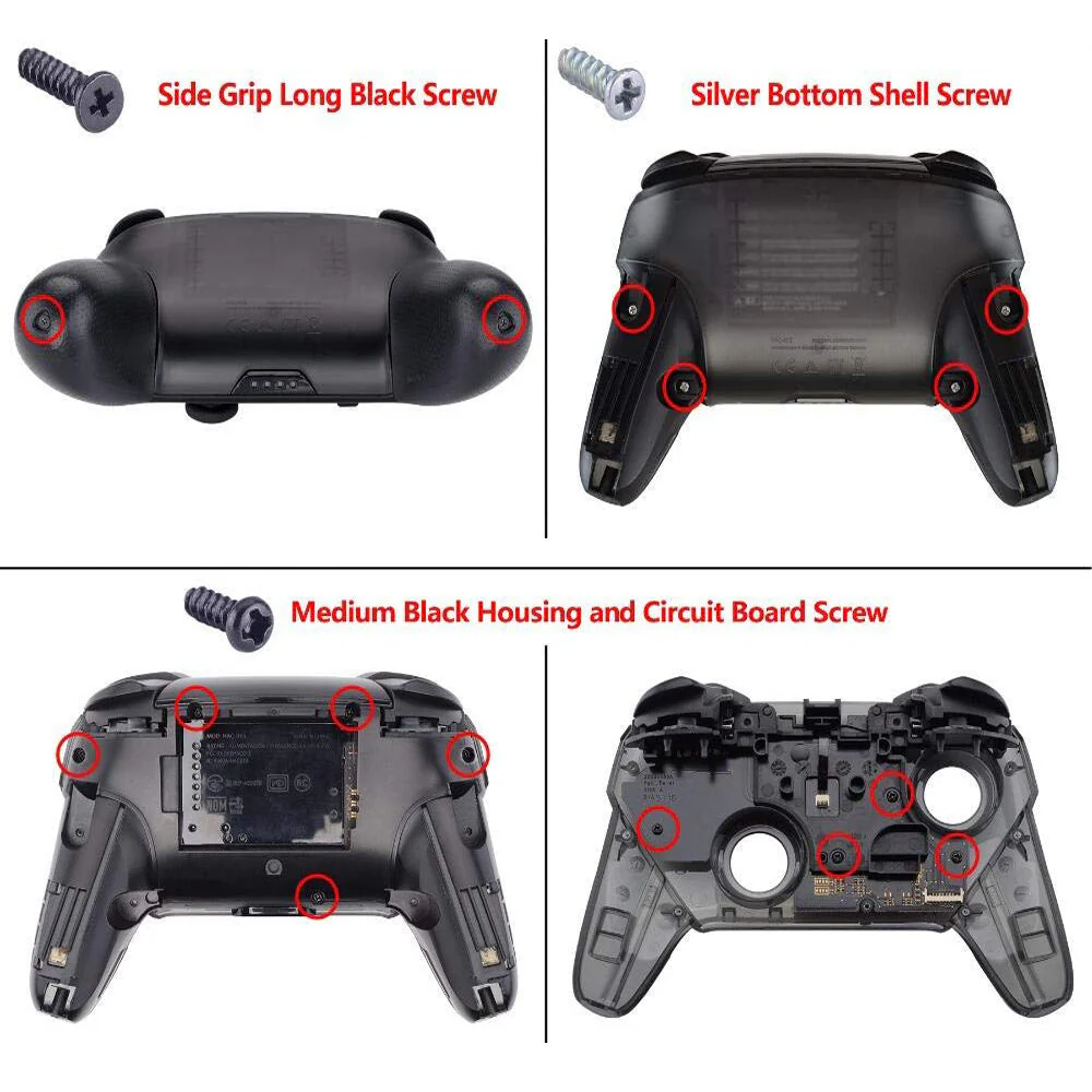 eXtremeRate Replacement Faceplate and Backplate for Nintendo Switch Pro Controller - Black Silver Carbon Fiber - Image 4