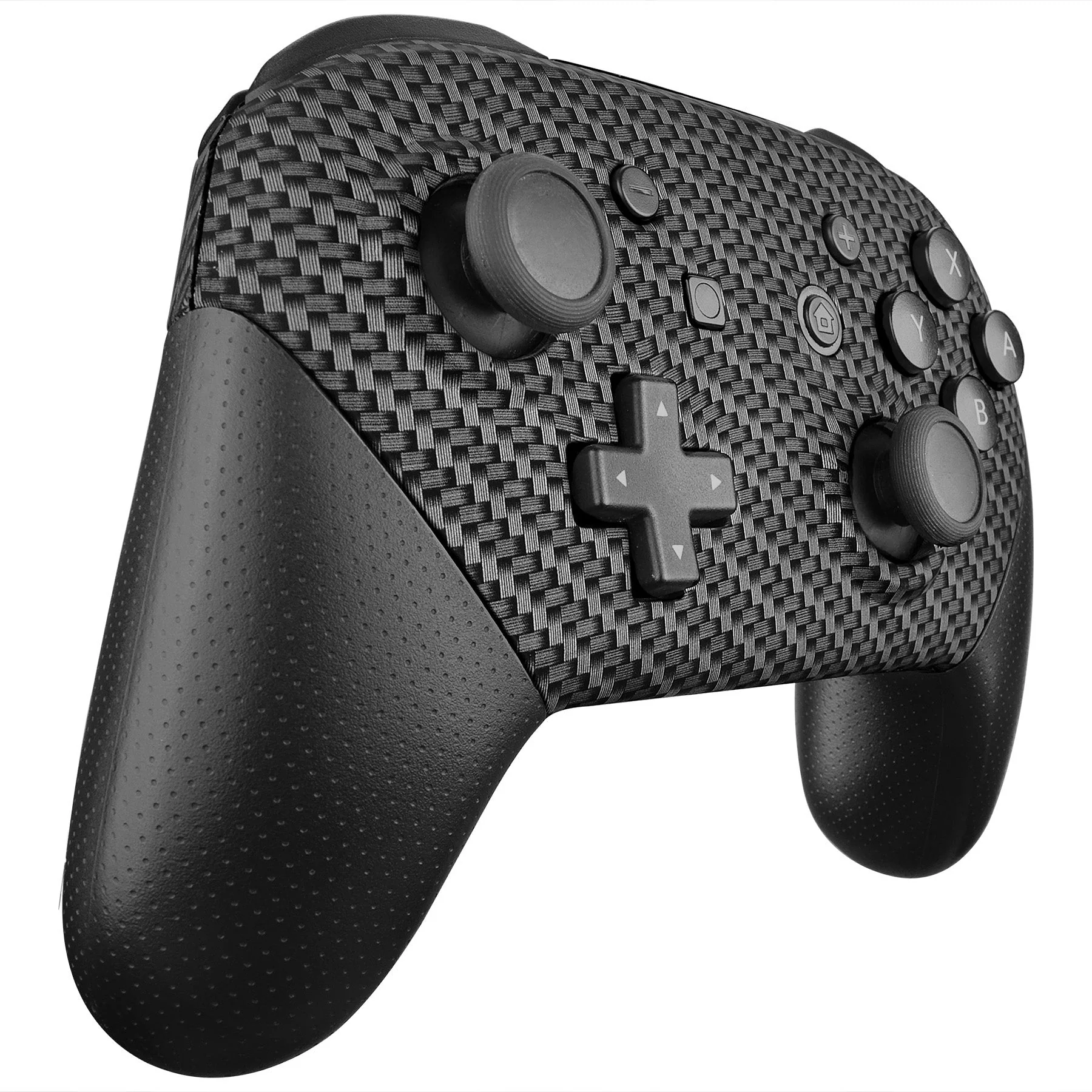 eXtremeRate Replacement Faceplate and Backplate for Nintendo Switch Pro Controller - Black Silver Carbon Fiber - Image 7