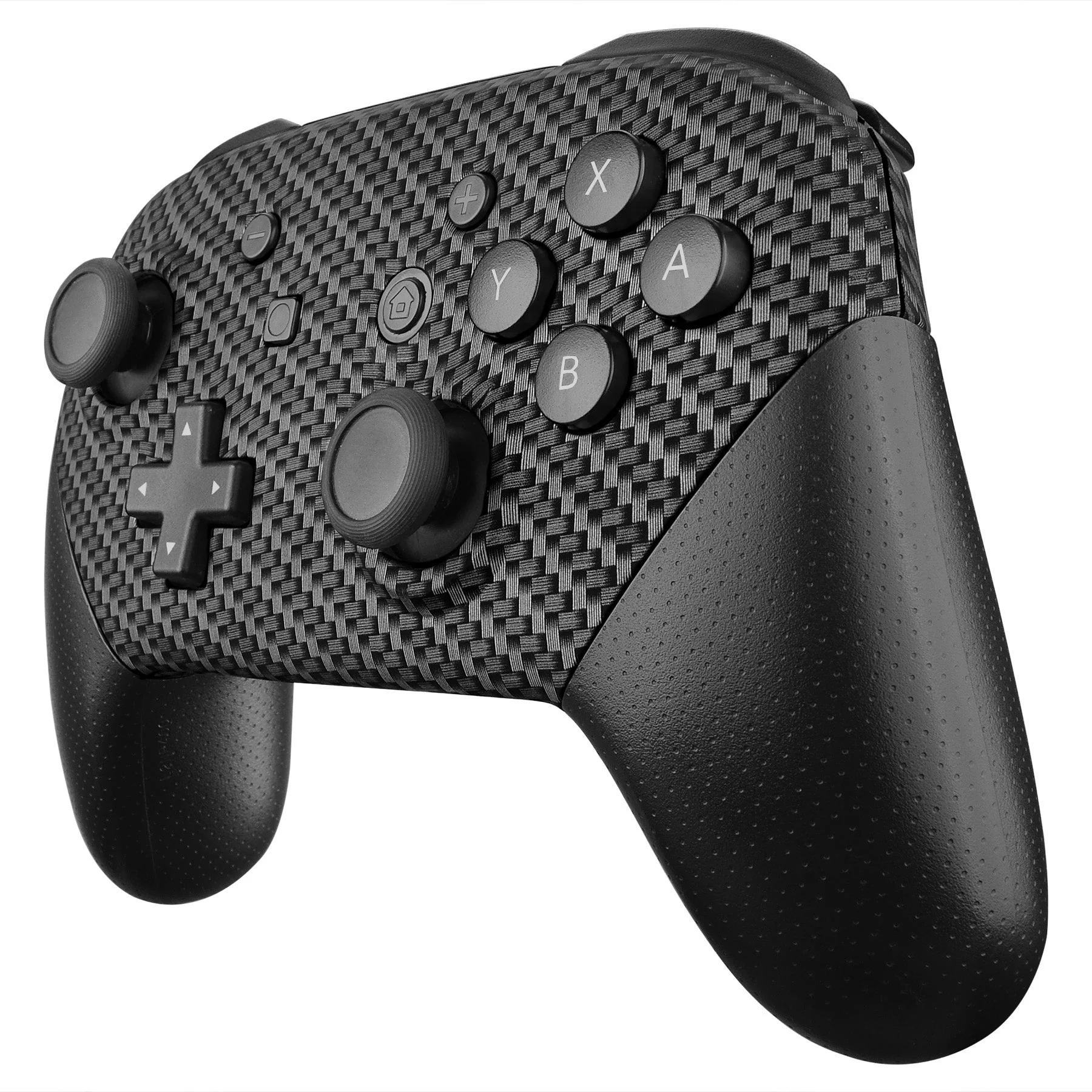 eXtremeRate Replacement Faceplate and Backplate for Nintendo Switch Pro Controller - Black Silver Carbon Fiber - Image 8