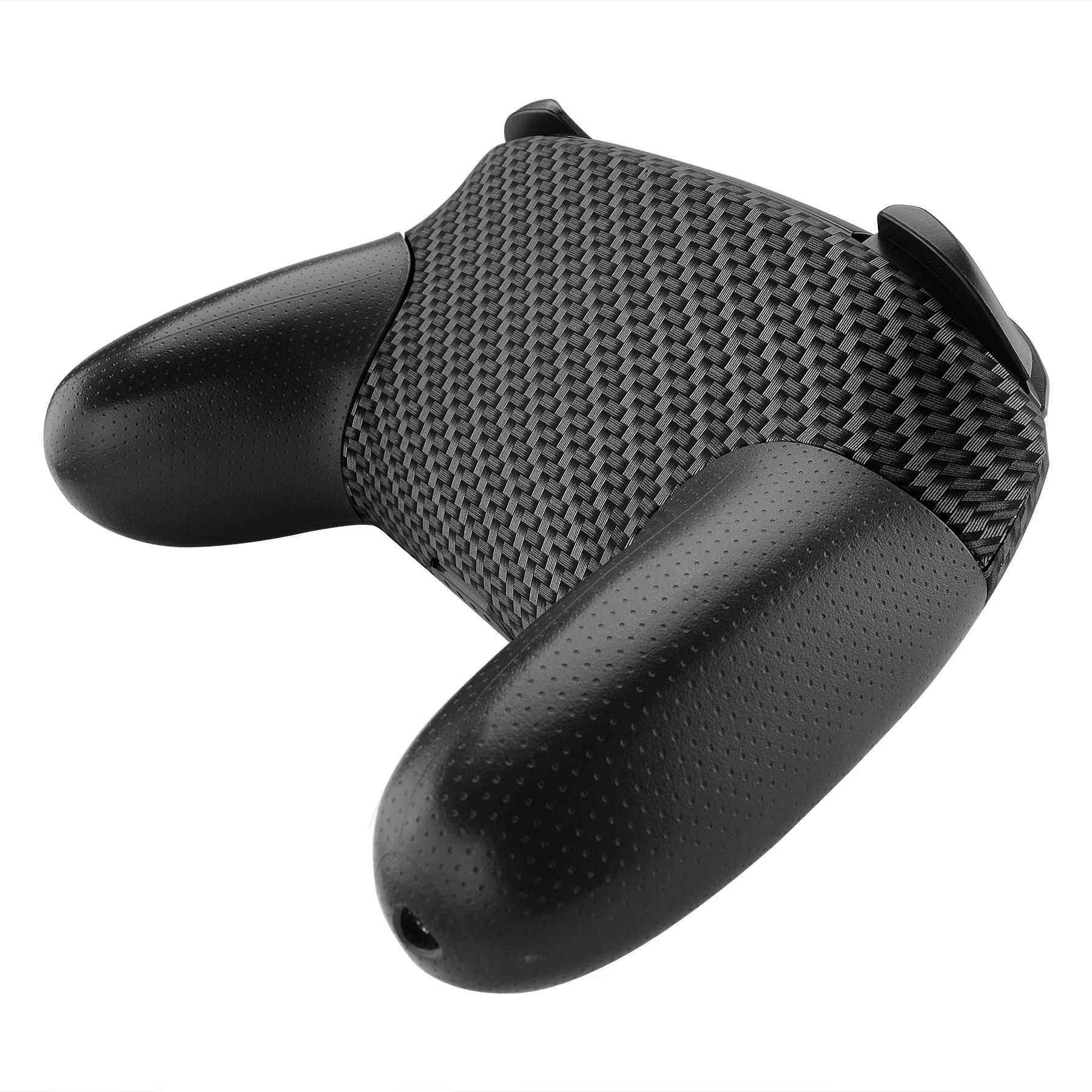 eXtremeRate Replacement Faceplate and Backplate for Nintendo Switch Pro Controller - Black Silver Carbon Fiber - Image 9