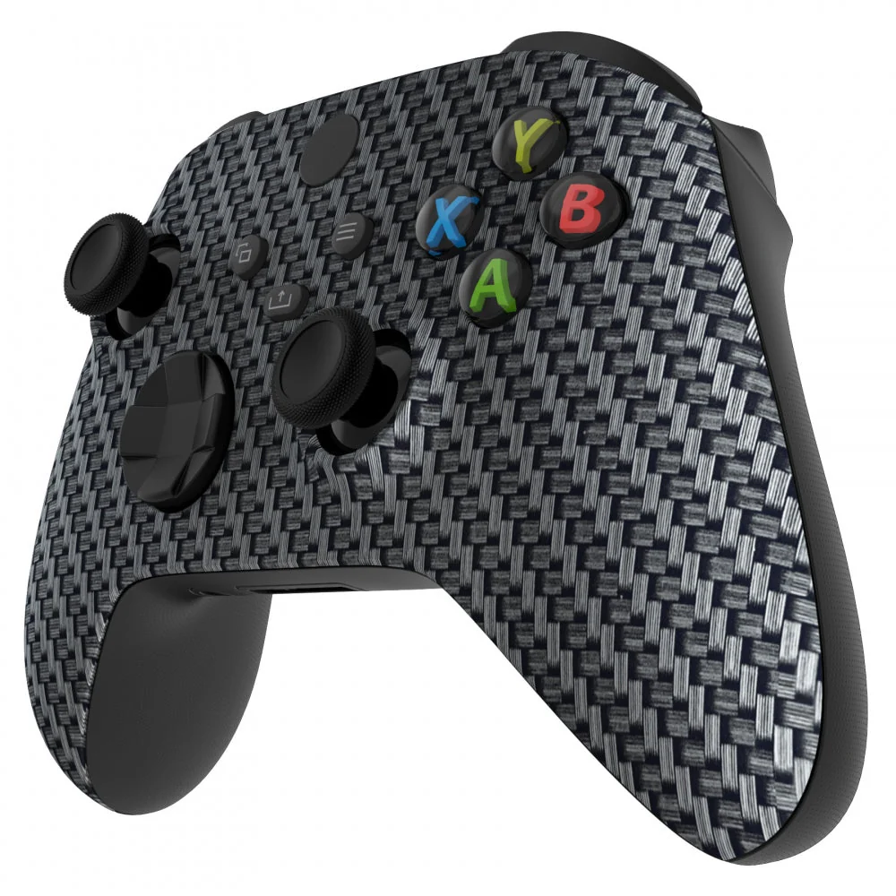 eXtremeRate Replacement Front Housing Shell for Xbox Series X & S Controller - Black Silver Carbon Fiber - Image 5
