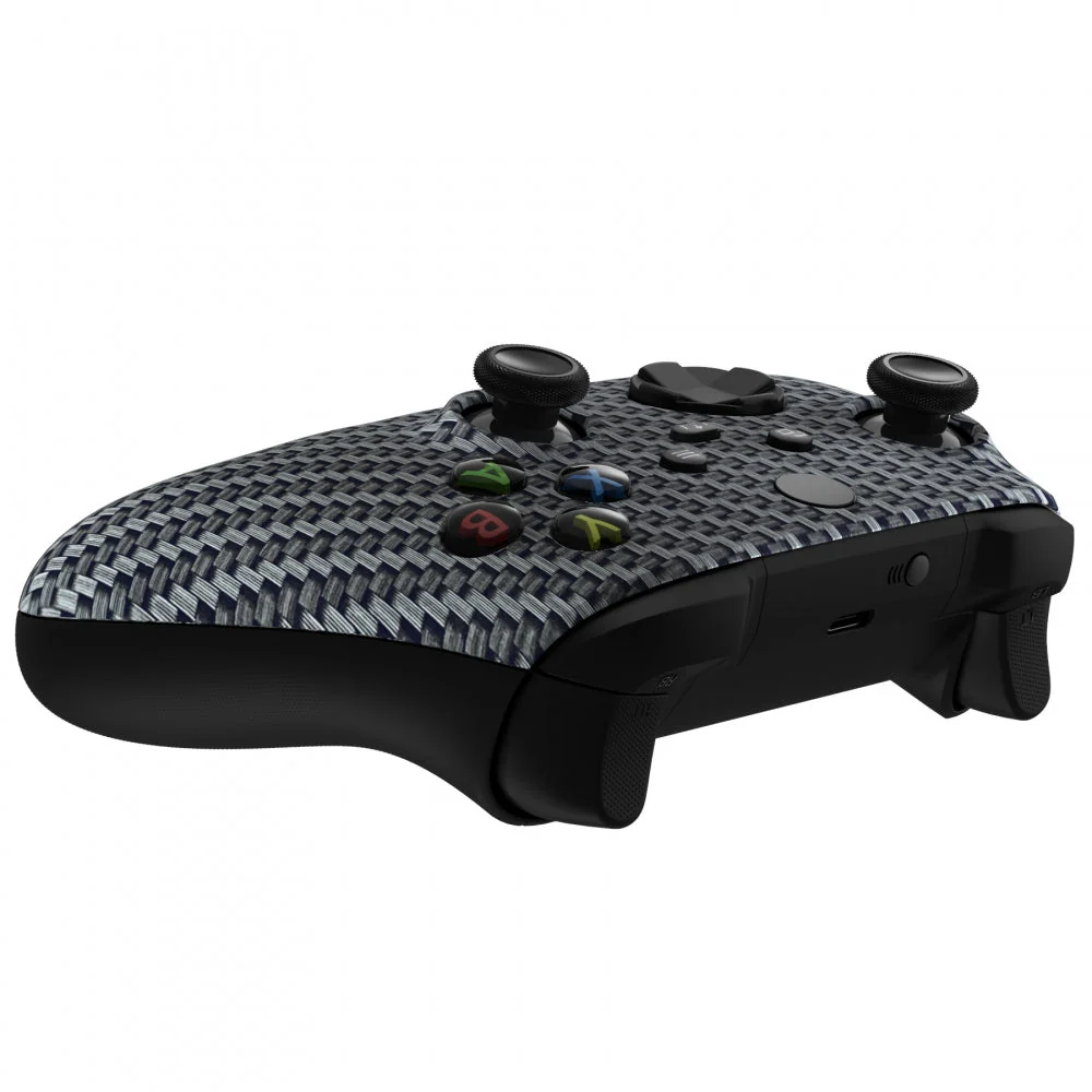 eXtremeRate Replacement Front Housing Shell for Xbox Series X & S Controller - Black Silver Carbon Fiber - Image 6