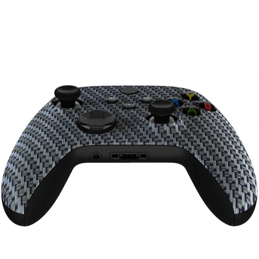 eXtremeRate Replacement Front Housing Shell for Xbox Series X & S Controller - Black Silver Carbon Fiber - Image 7