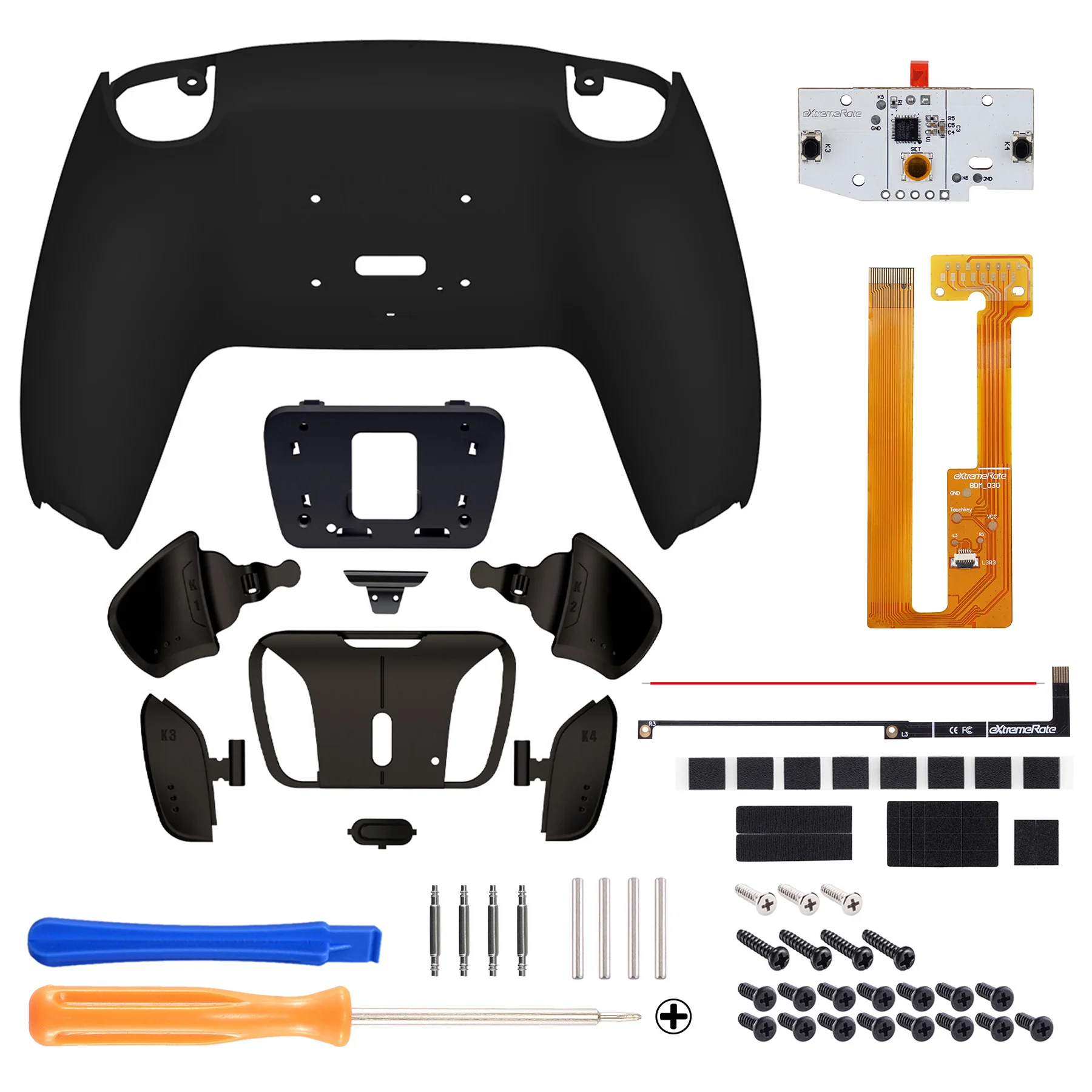 eXtremeRate Black Real Metal Buttons (RMB) Version RISE 4.0 Remap Kit for PS5 Controller BDM-030/040/050 - Black - Image 3