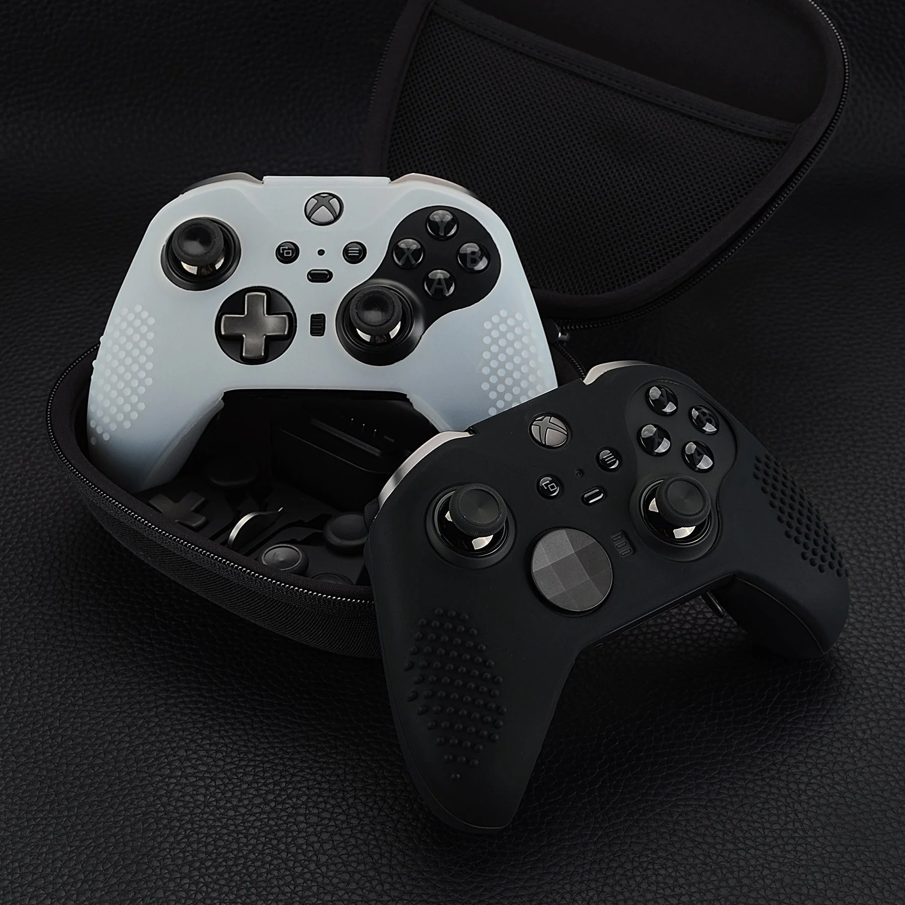 eXtremeRate PlayVital Protective Anti-Slip Silicone Case with Thumb Grips Caps for Xbox One Elite Series 2 & Elite 2 Core Controller - Black - Image 11