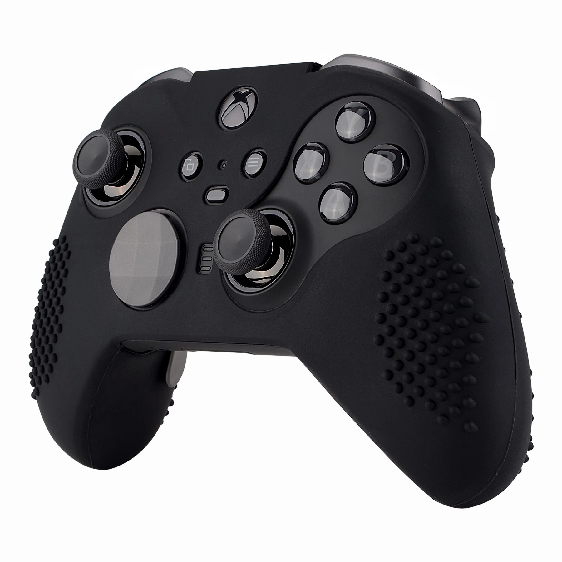 eXtremeRate PlayVital Protective Anti-Slip Silicone Case with Thumb Grips Caps for Xbox One Elite Series 2 & Elite 2 Core Controller - Black - Image 4