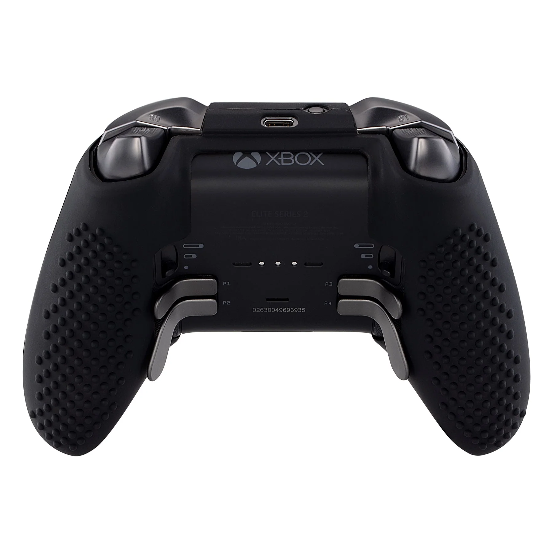 eXtremeRate PlayVital Protective Anti-Slip Silicone Case with Thumb Grips Caps for Xbox One Elite Series 2 & Elite 2 Core Controller - Black - Image 6