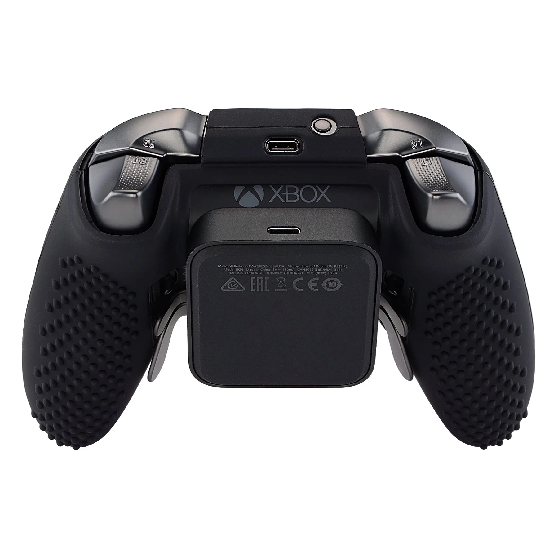 eXtremeRate PlayVital Protective Anti-Slip Silicone Case with Thumb Grips Caps for Xbox One Elite Series 2 & Elite 2 Core Controller - Black - Image 7
