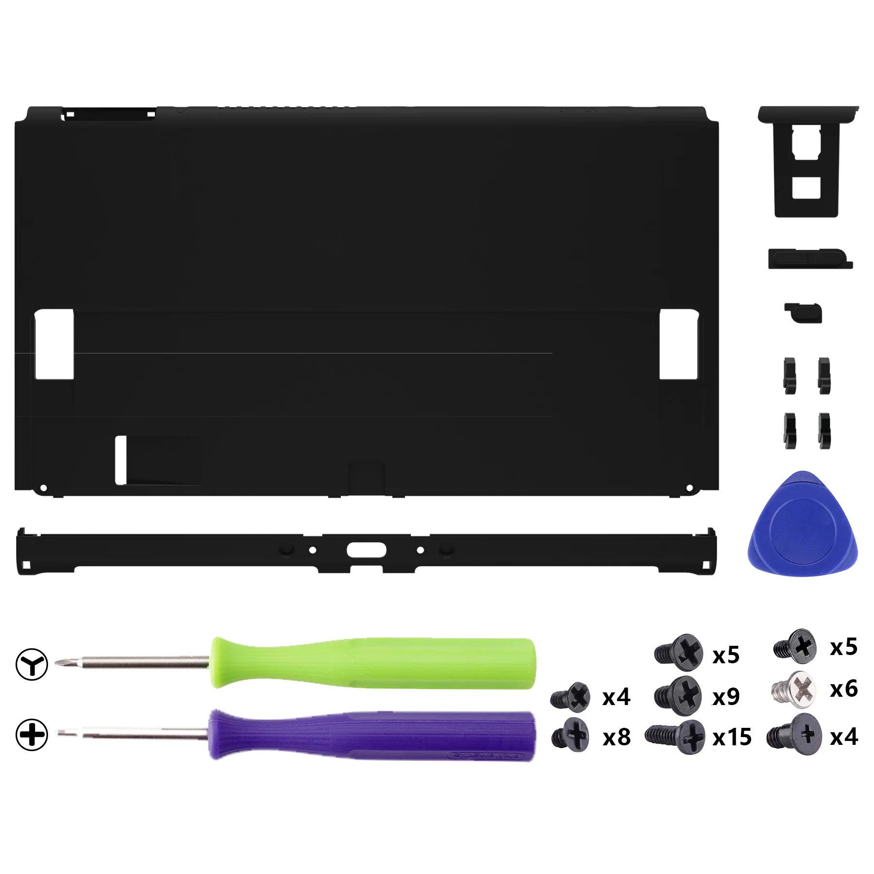 eXtremeRate Replacement Back Plate for Nintendo Switch OLED Console - Black - Image 3