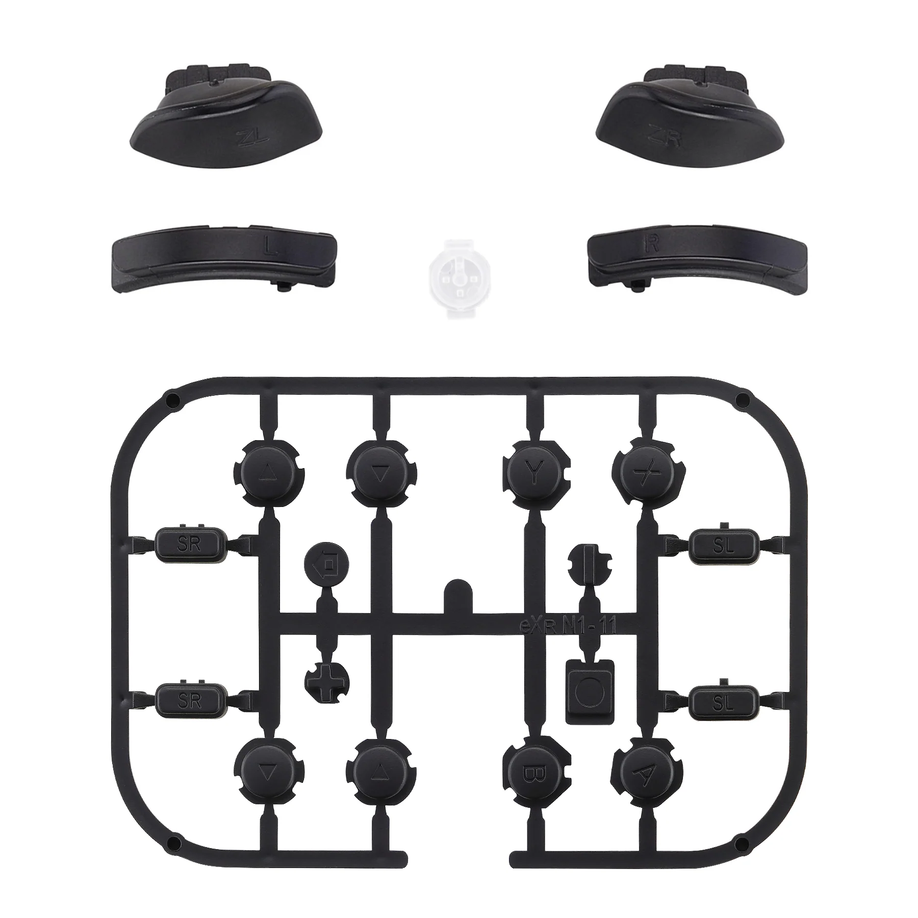 eXtremeRate Replacement Full Set Buttons for Joycon of NS Switch - Black - Image 2