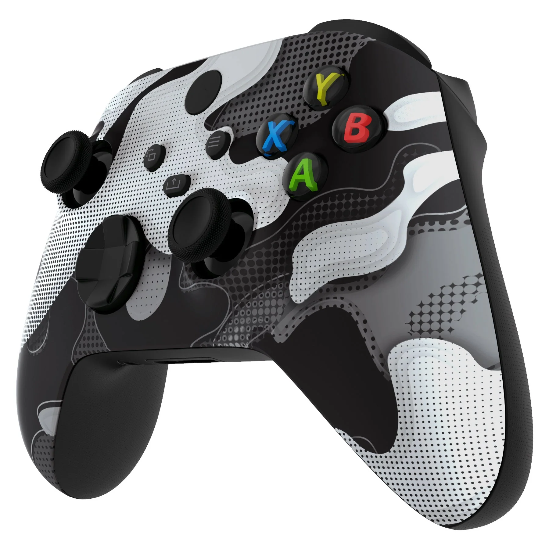 eXtremeRate Replacement Front Housing Shell for Xbox Series X & S Controller - Black White Camouflage - Image 5
