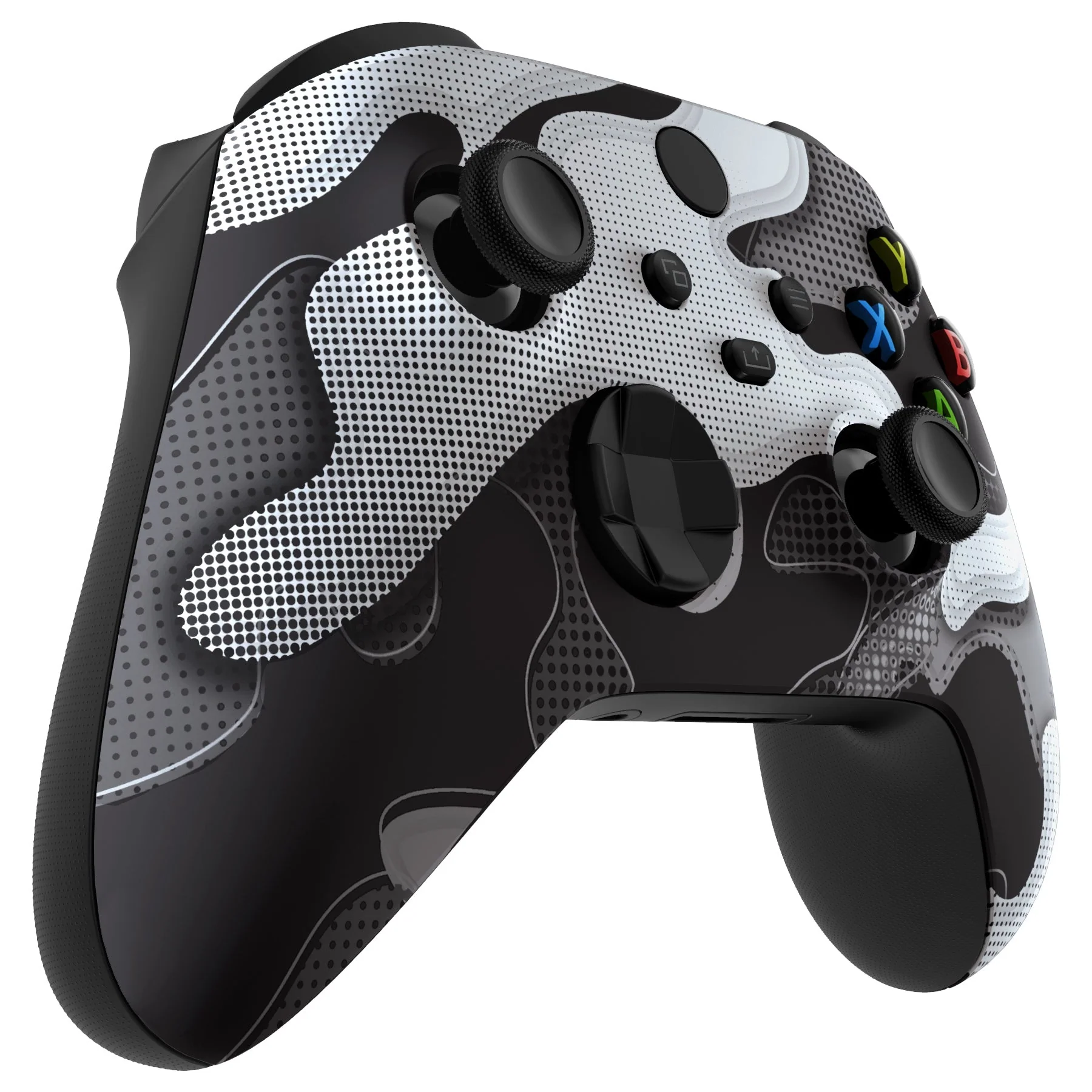 eXtremeRate Replacement Front Housing Shell for Xbox Series X & S Controller - Black White Camouflage - Image 6
