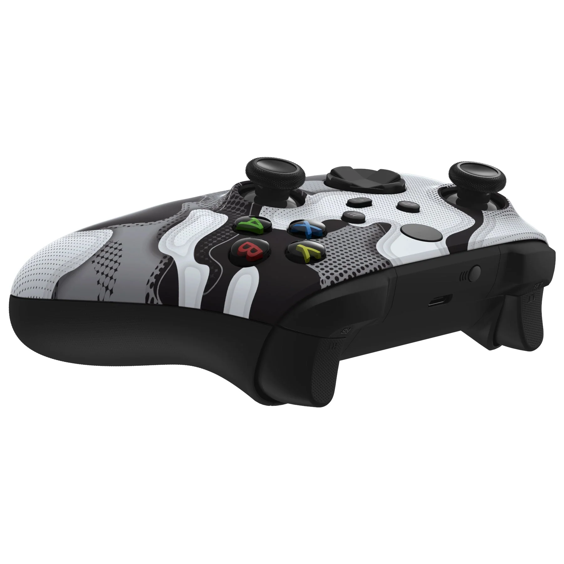eXtremeRate Replacement Front Housing Shell for Xbox Series X & S Controller - Black White Camouflage - Image 7