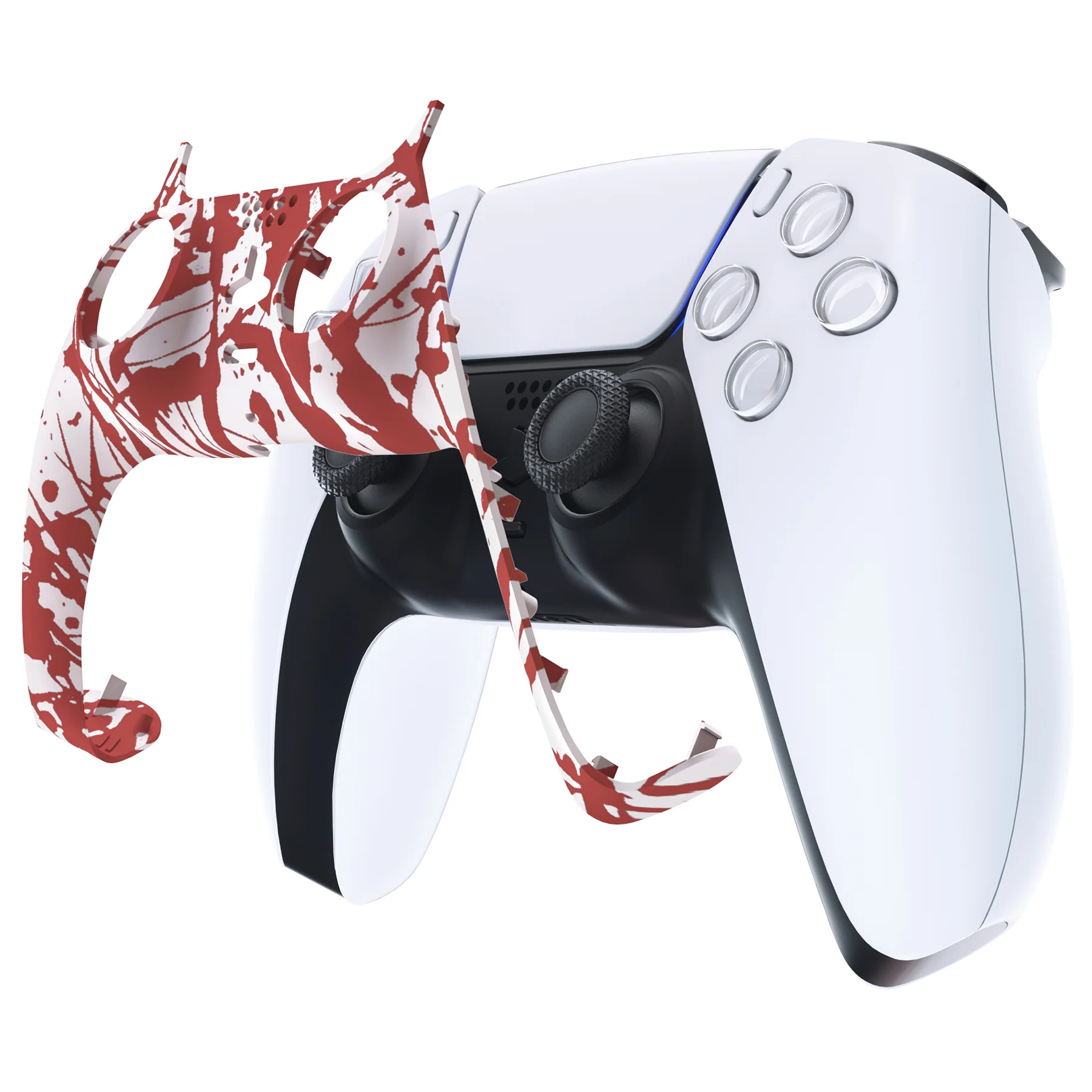 eXtremeRate Replacement Decorative Trim Shell with Accent Rings Compatible with PS5 Controller BDM-010/020/030/040/050 - Blood - Image 7