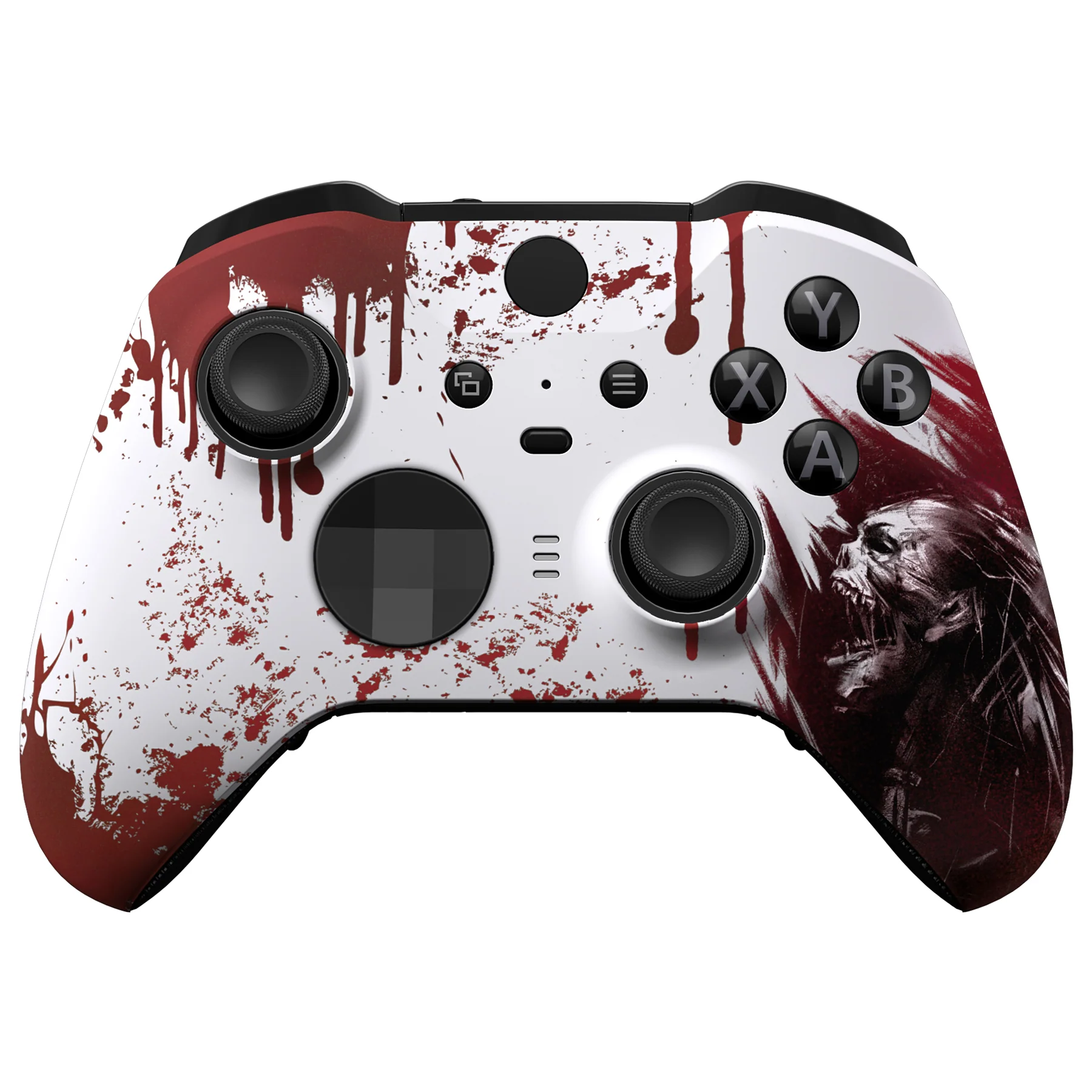 eXtremeRate Replacement Front Housing Shell Case with Accent Rings for Xbox One Elite Series 2 & Elite 2 Core Controller (Model 1797) - Blood Zombie - Image 2