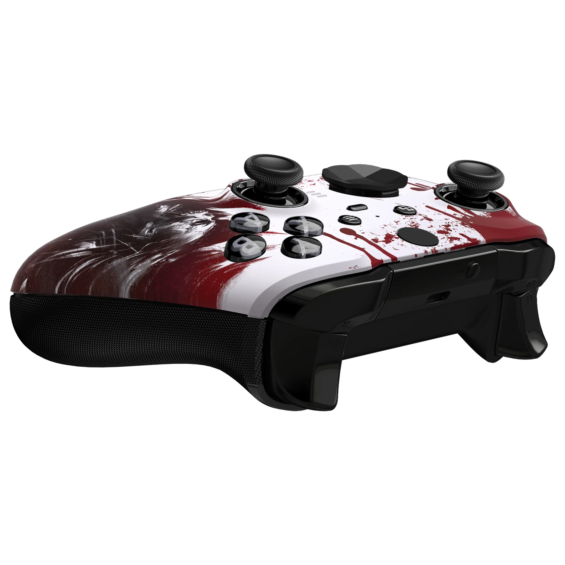 eXtremeRate Replacement Front Housing Shell Case with Accent Rings for Xbox One Elite Series 2 & Elite 2 Core Controller (Model 1797) - Blood Zombie - Image 7