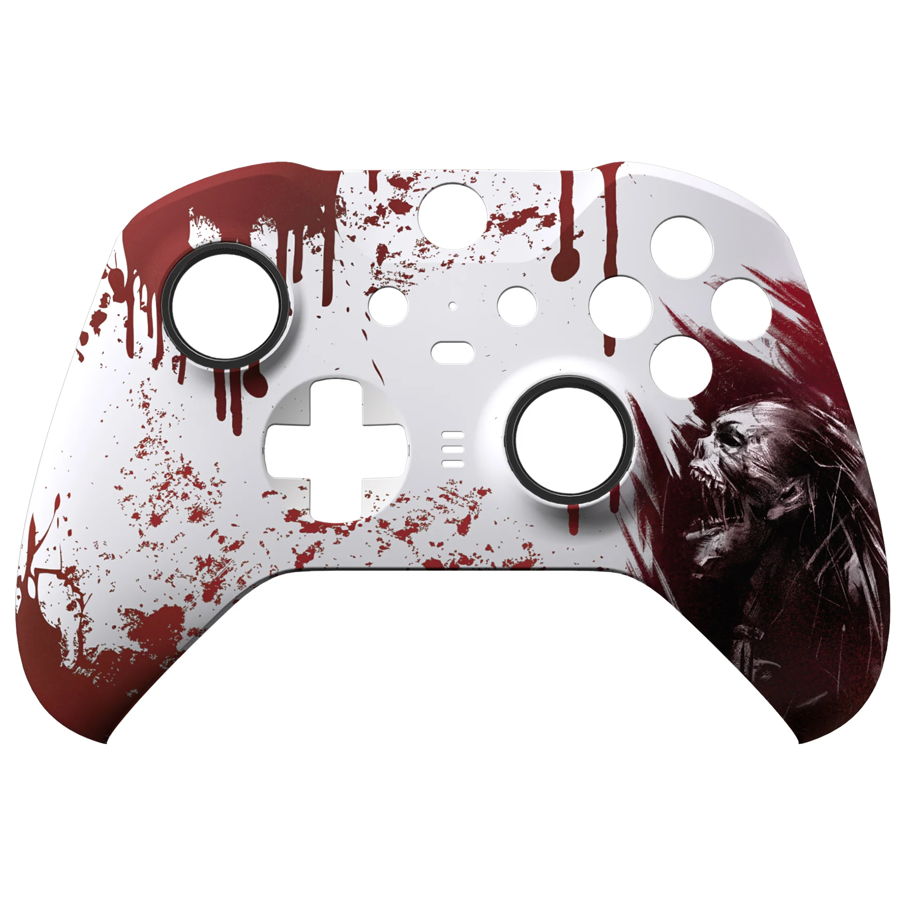 eXtremeRate Replacement Front Housing Shell Case with Accent Rings for Xbox One Elite Series 2 & Elite 2 Core Controller (Model 1797) - Blood Zombie - Image 8
