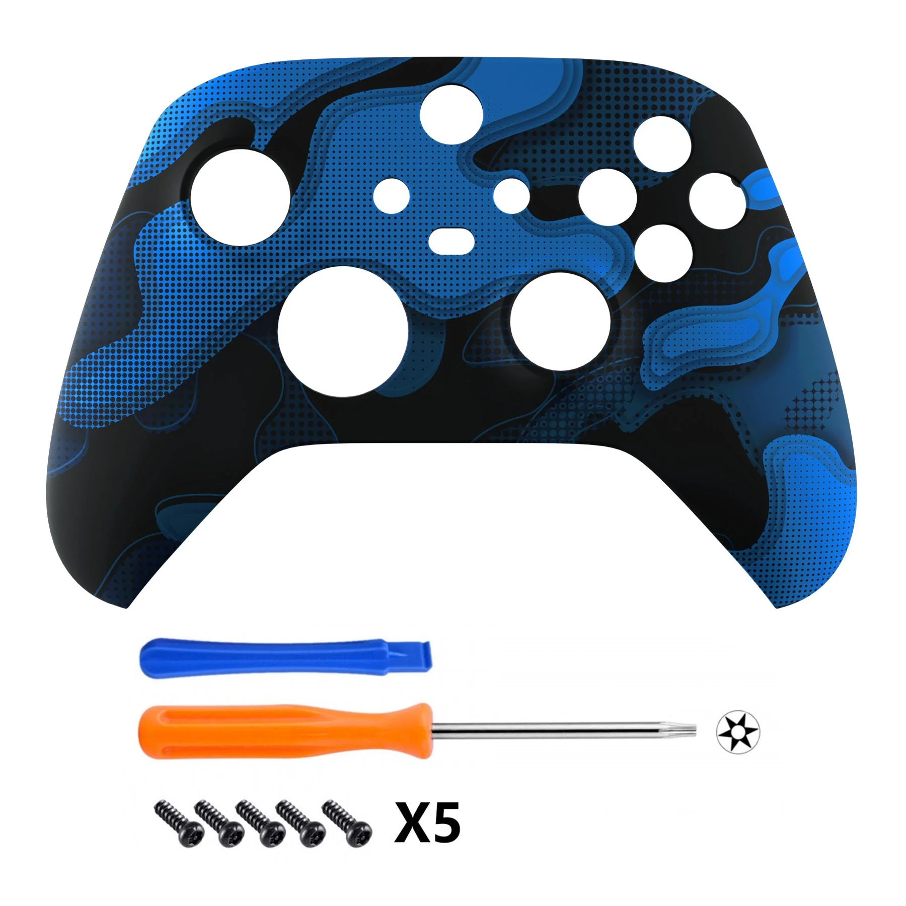 eXtremeRate Replacement Front Housing Shell for Xbox Series X & S Controller - Blue Black Camouflage - Image 2