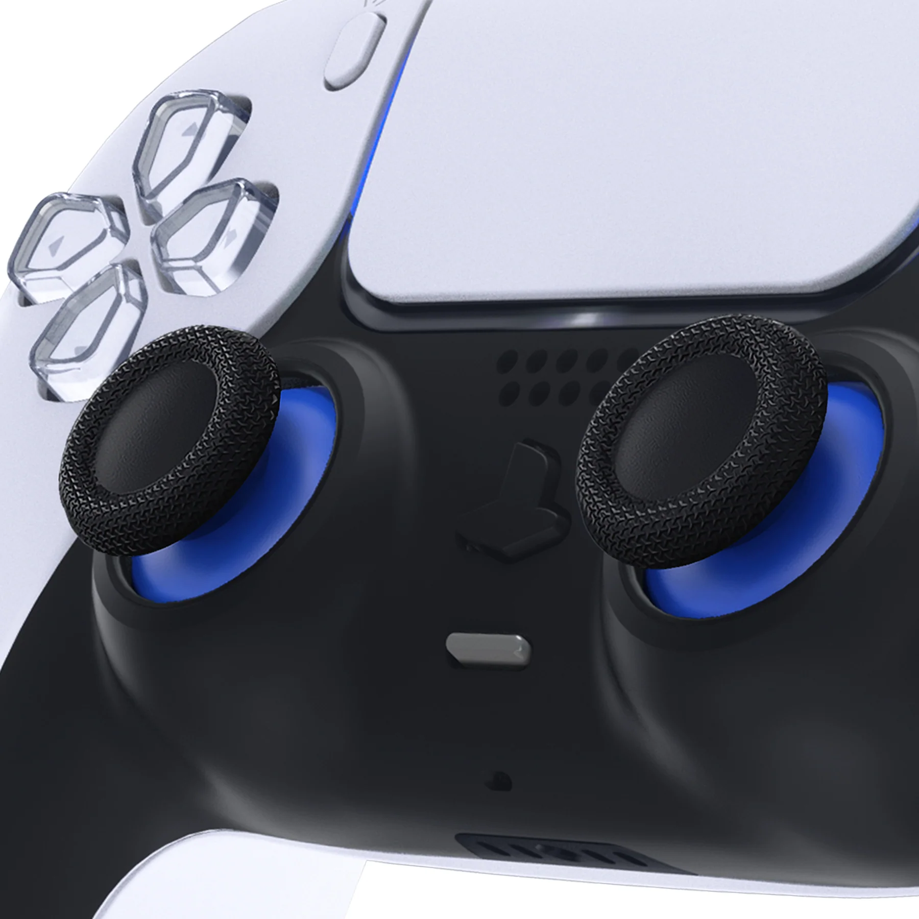 eXtremeRate Replacement Dual-Color Thumbsticks Analog Stick Joystick Compatible with PS5 & PS4 All Model Controller - Blue & Black - Image 2