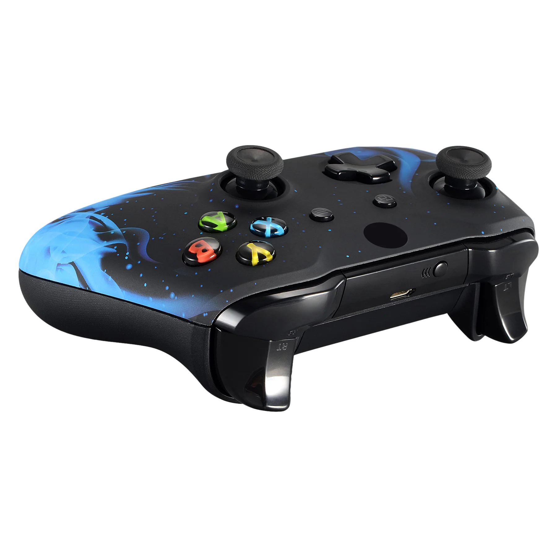 eXtremeRate Replacement Front Housing Shell for Xbox One X & S Controller (Model 1708) - Blue Flame - Image 6