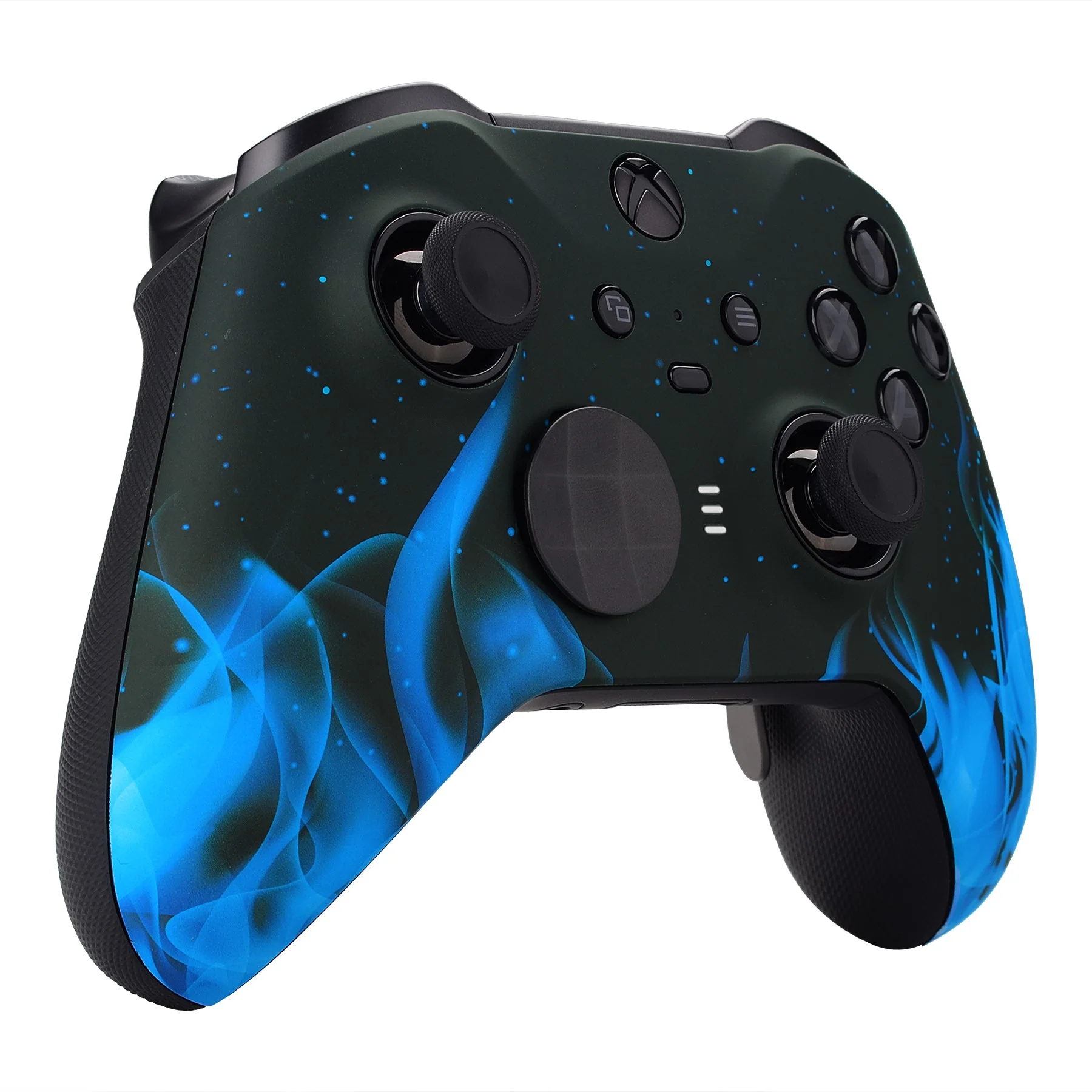 eXtremeRate Replacement Front Housing Shell Case with Accent Rings for Xbox One Elite Series 2 & Elite 2 Core Controller (Model 1797) - Blue Flame - Image 6