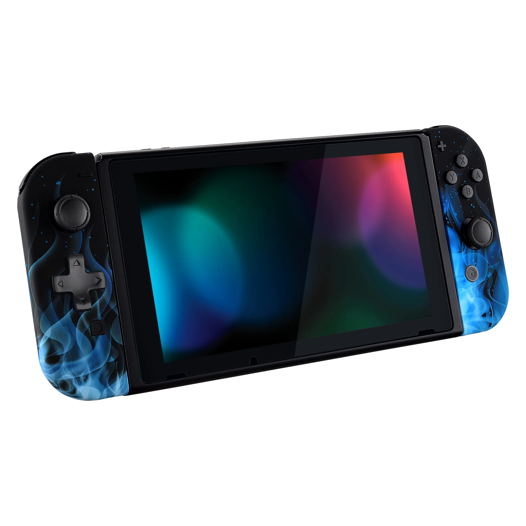 eXtremeRate Dpad Version Replacement Full Set Shell Case with Buttons for Joycon of NS Switch - Blue Flame - Image 6