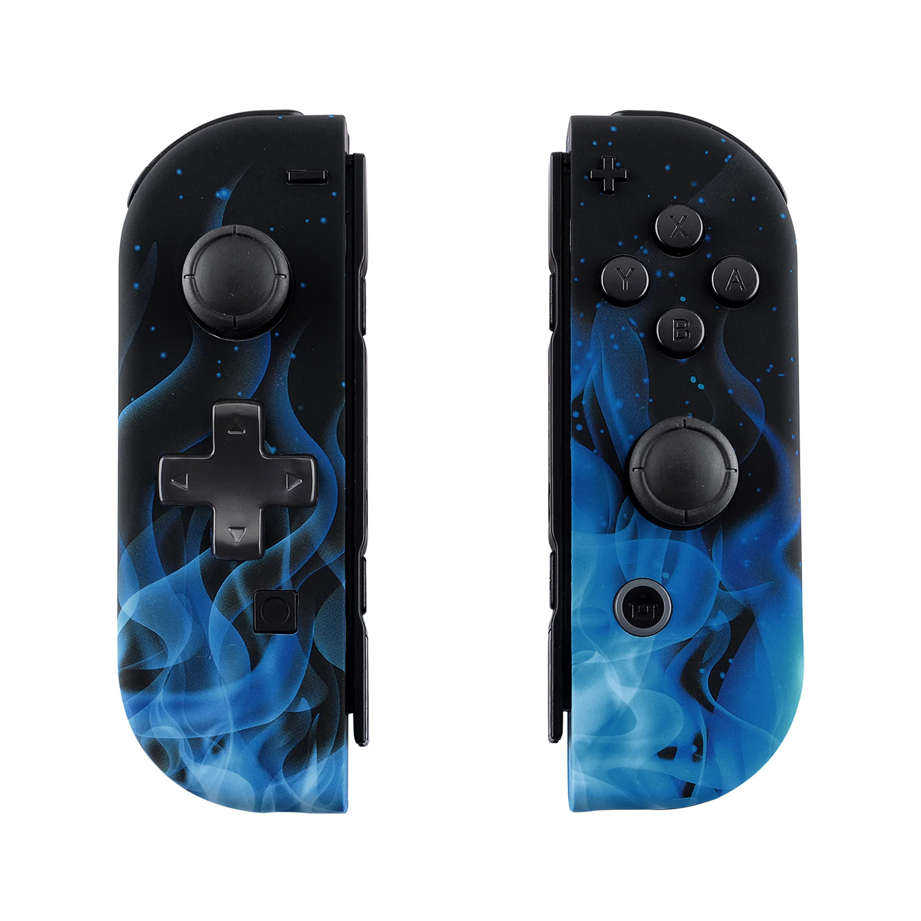 eXtremeRate Dpad Version Replacement Full Set Shell Case with Buttons for Joycon of NS Switch - Blue Flame - Image 8