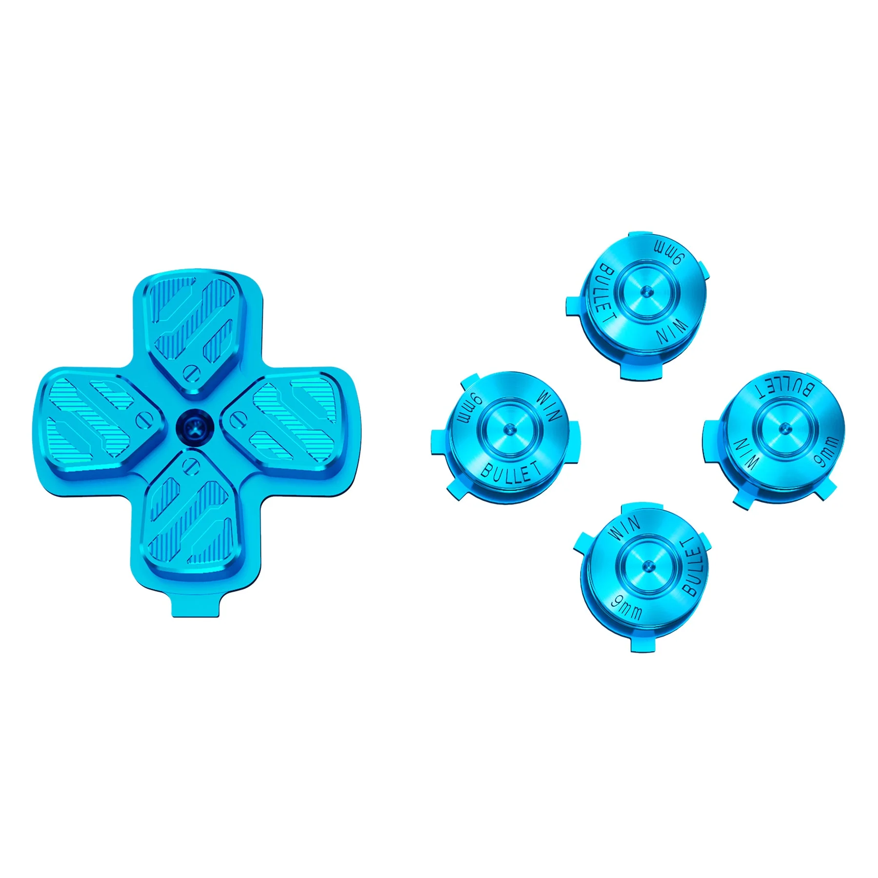 eXtremeRate Replacement Aluminum Metal Dpad ABXY Buttons for PS5 Controller - Blue - Image 10