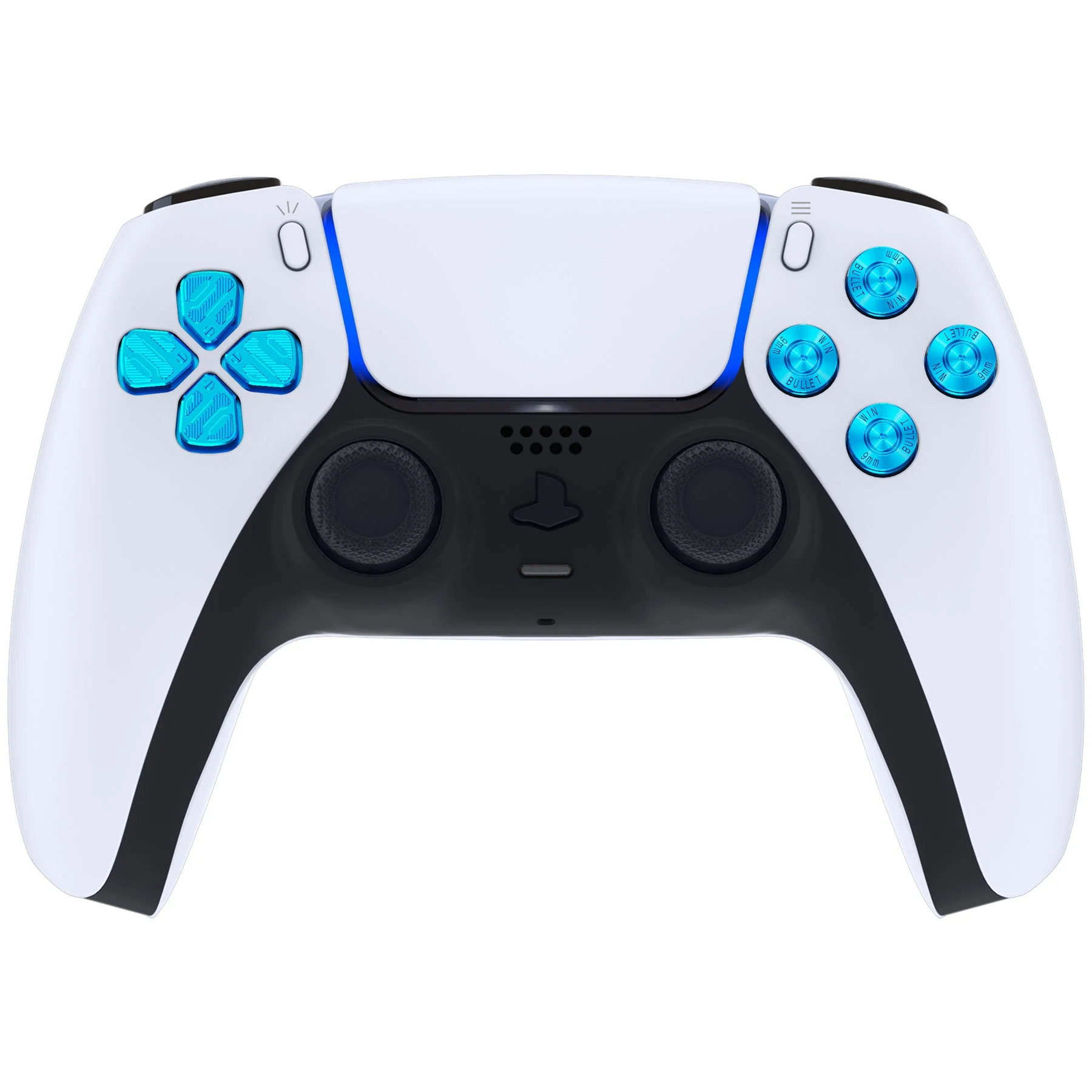 eXtremeRate Replacement Aluminum Metal Dpad ABXY Buttons for PS5 Controller - Blue - Image 4