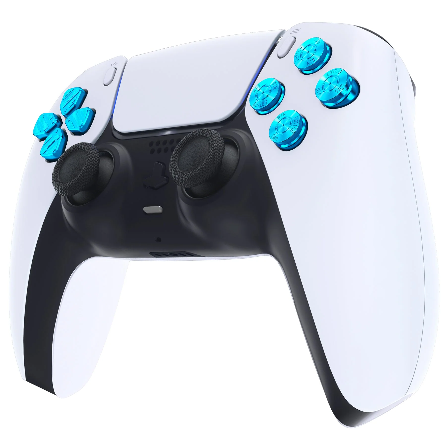 eXtremeRate Replacement Aluminum Metal Dpad ABXY Buttons for PS5 Controller - Blue - Image 5