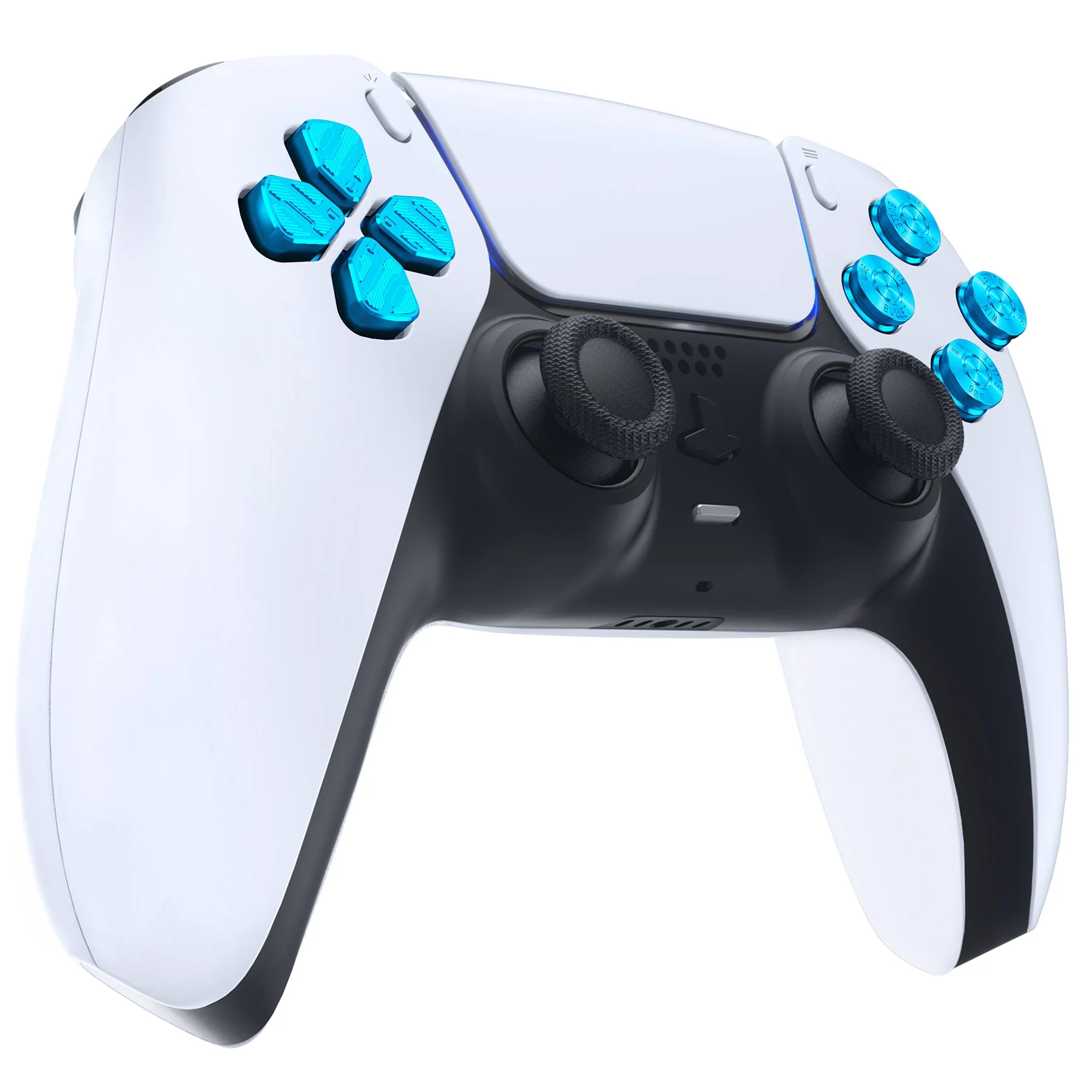 eXtremeRate Replacement Aluminum Metal Dpad ABXY Buttons for PS5 Controller - Blue - Image 6