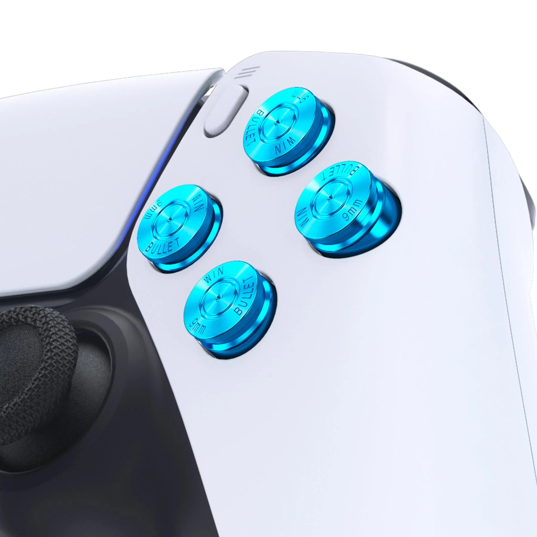 eXtremeRate Replacement Aluminum Metal Dpad ABXY Buttons for PS5 Controller - Blue - Image 8