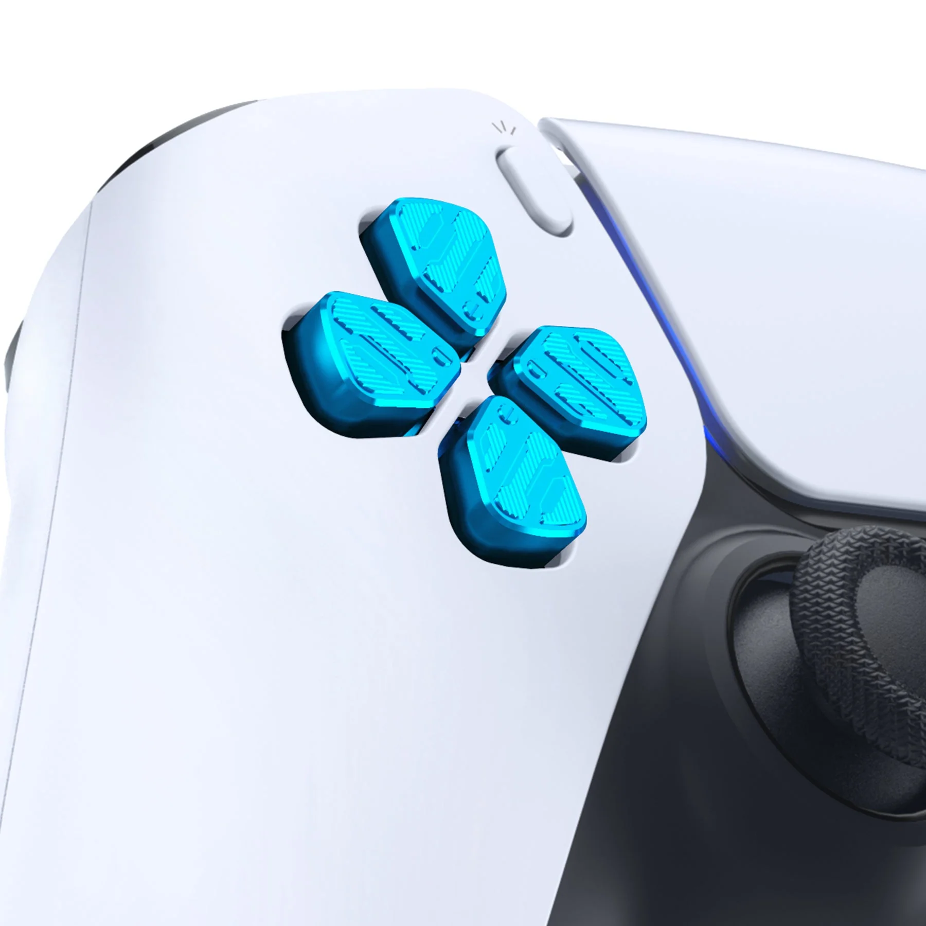 eXtremeRate Replacement Aluminum Metal Dpad ABXY Buttons for PS5 Controller - Blue - Image 9