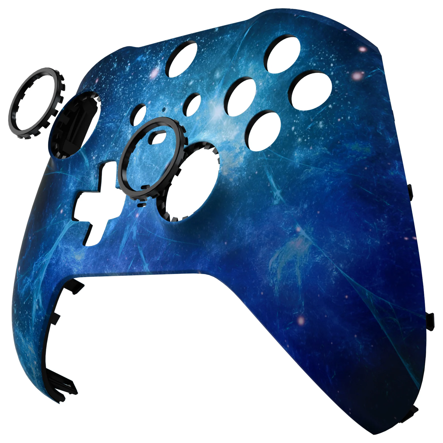 eXtremeRate Replacement Front Housing Shell Case with Accent Rings for Xbox One Elite Series 2 & Elite 2 Core Controller (Model 1797) - Blue Nebula - Image 9
