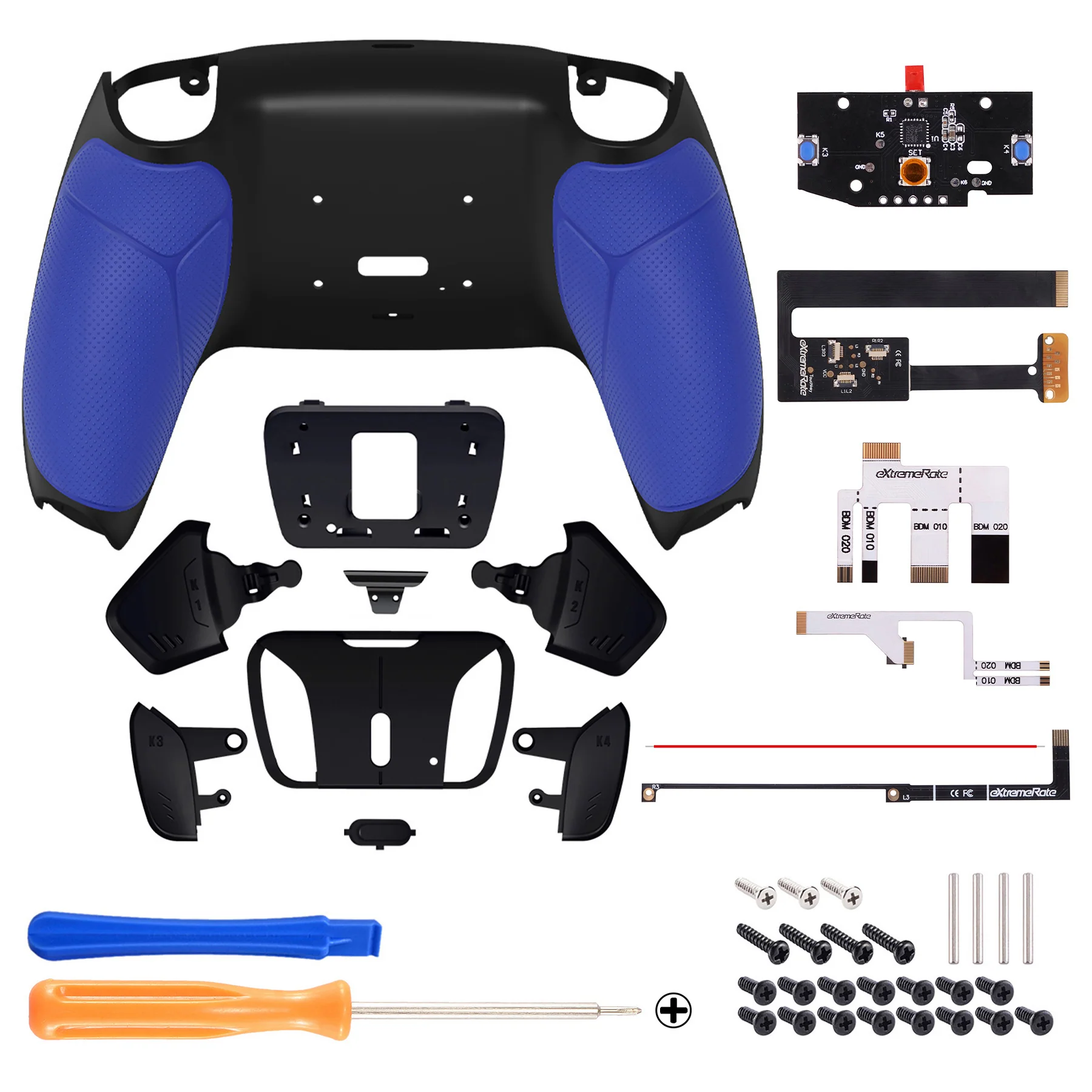 eXtremeRate Remappable RISE4 Remap Kit for PS5 Controller BDM-010/020 - Rubberized Blue - Image 2