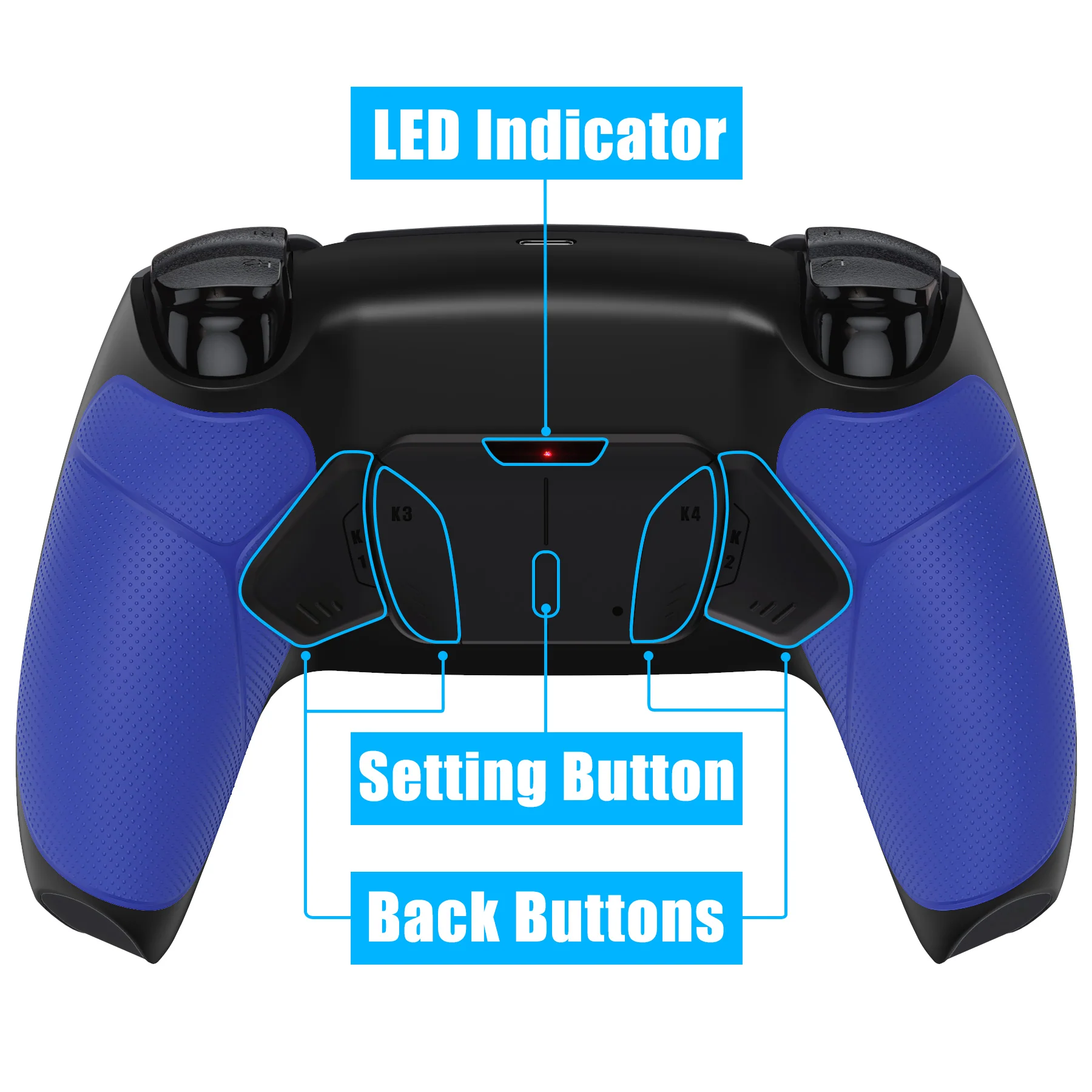 eXtremeRate Remappable RISE4 Remap Kit for PS5 Controller BDM-010/020 - Rubberized Blue - Image 4