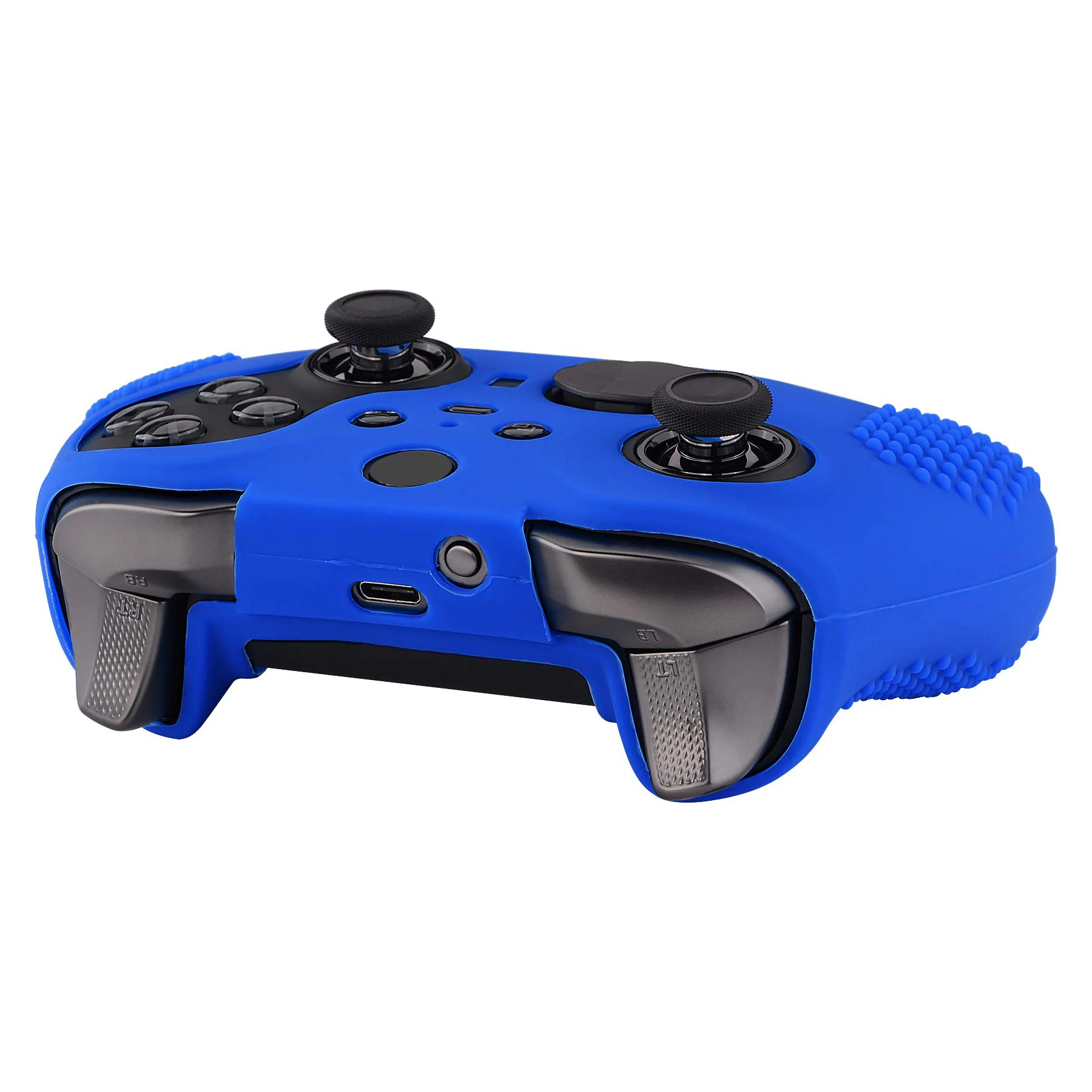 eXtremeRate PlayVital Protective Anti-Slip Silicone Case with Thumb Grips Caps for Xbox One Elite Series 2 & Elite 2 Core Controller - Blue - Image 9