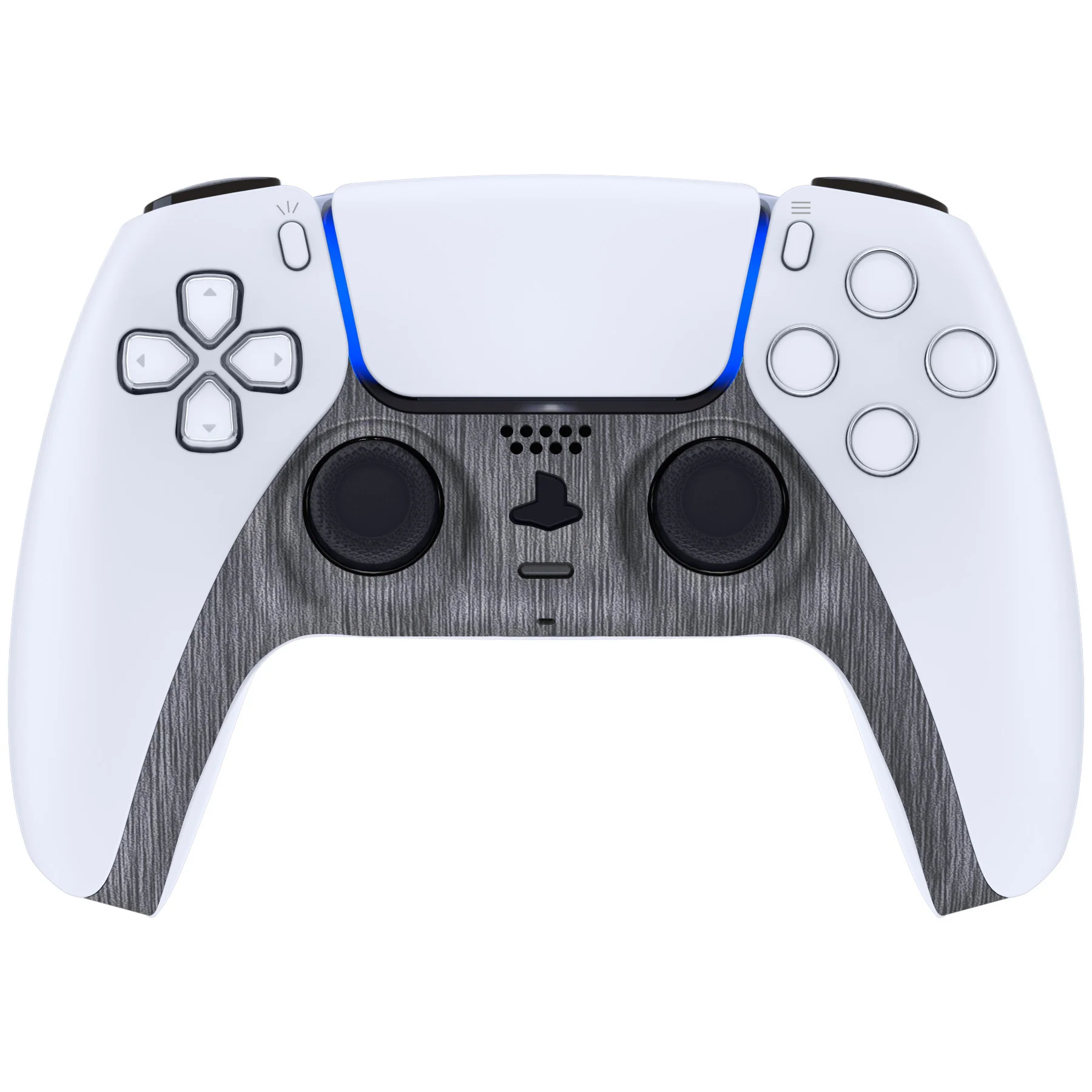 eXtremeRate Replacement Decorative Trim Shell with Accent Rings Compatible with PS5 Controller BDM-010/020/030/040/050 - Brushed Silver - Image 2