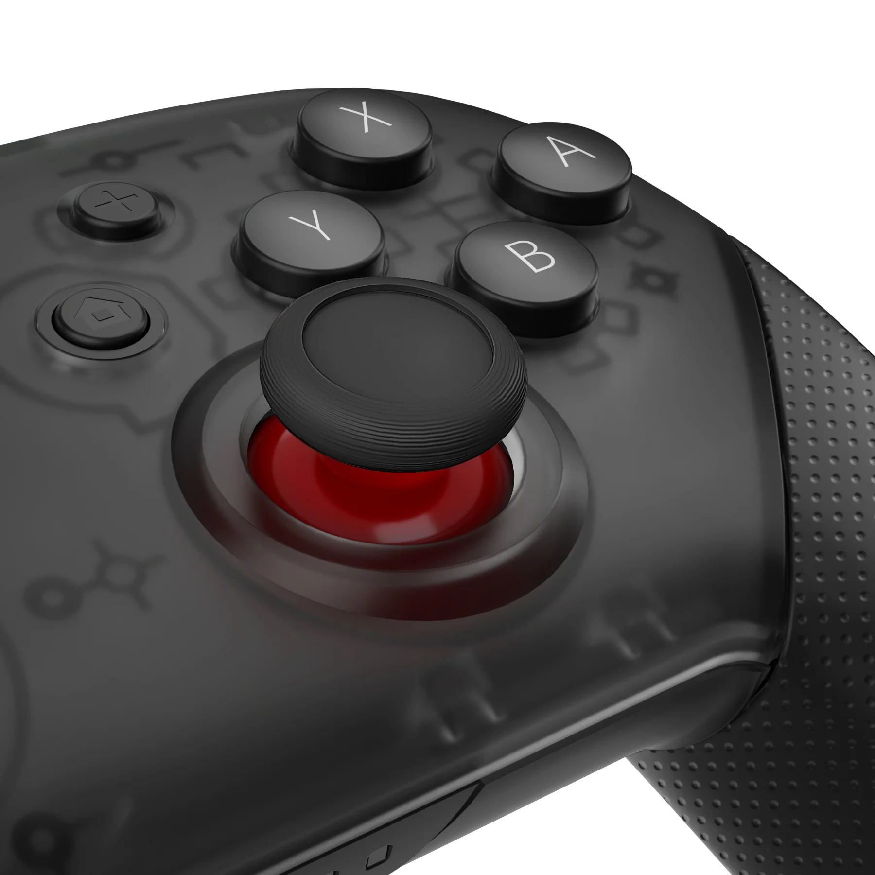 eXtremeRate Replacement Dual-color 3D Joystick Thumbsticks for Nintendo Switch Pro Controller - Carmine Red & Black - Image 4