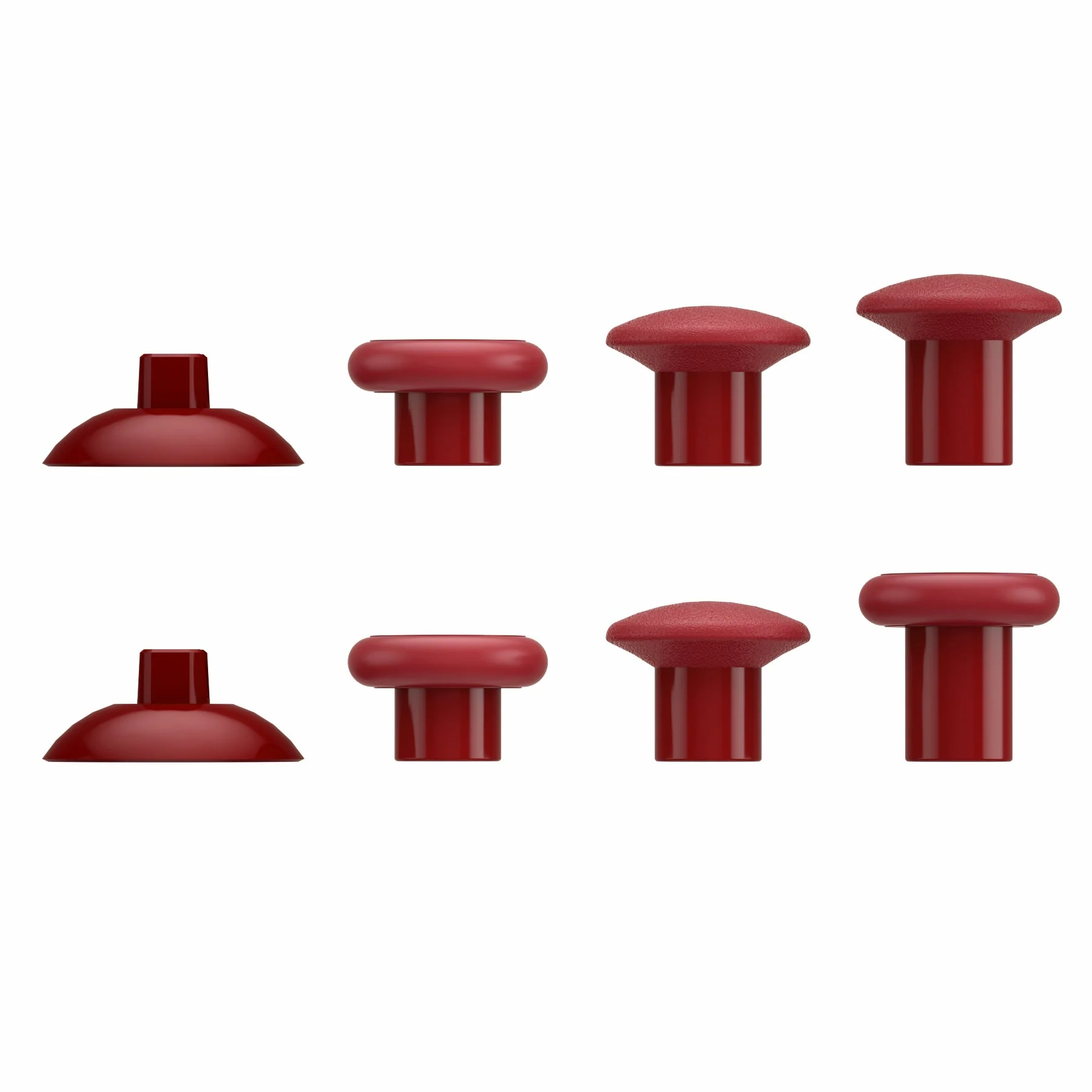 eXtremeRate ThumbsGear Interchangeable Ergonomic Thumbstick with 3 Height Domed and Concave Grips Adjustable Joystick for PS5 & PS4 Controller - Carmine Red - Image 6