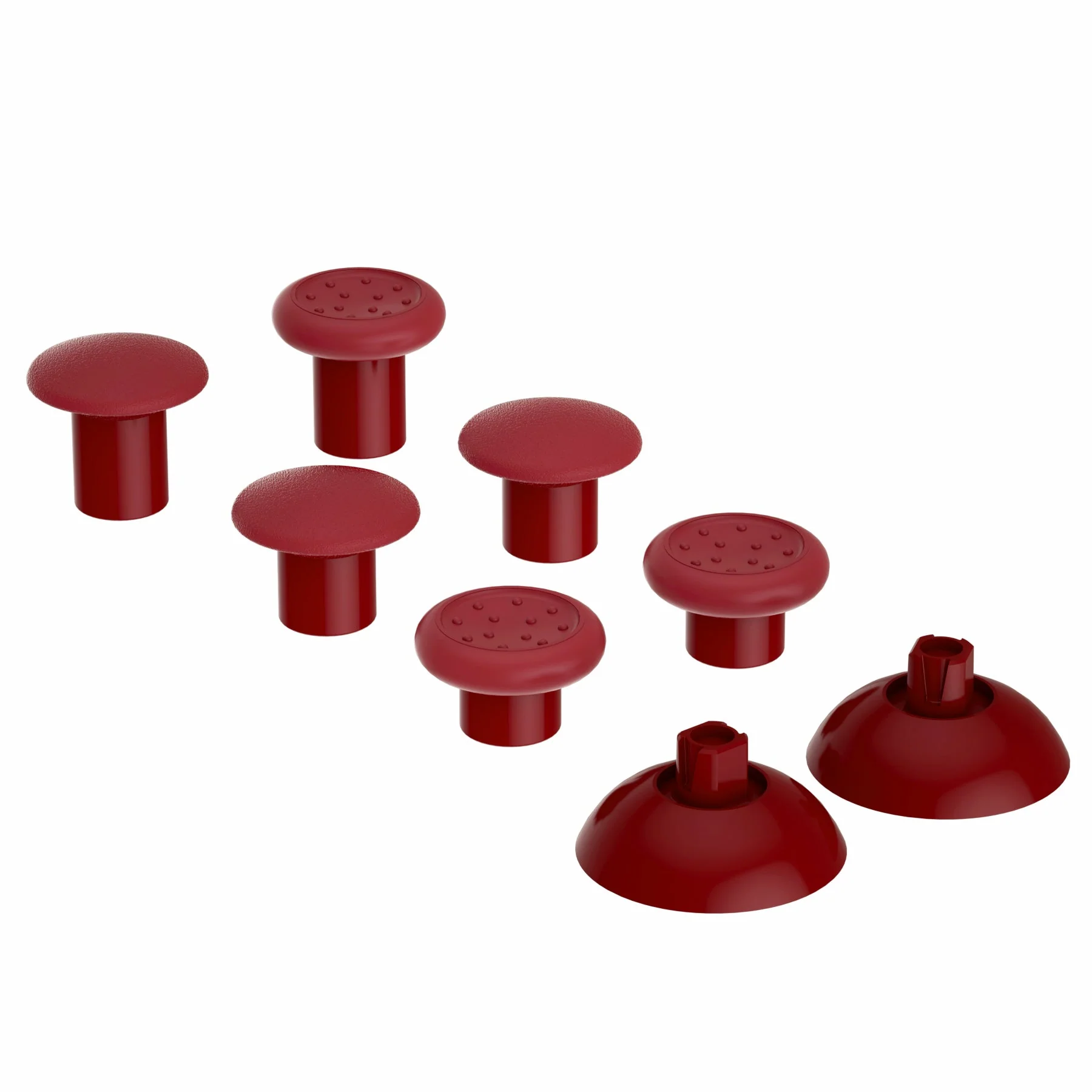 eXtremeRate ThumbsGear Interchangeable Ergonomic Thumbstick with 3 Height Domed and Concave Grips Adjustable Joystick for PS5 & PS4 Controller - Carmine Red - Image 7