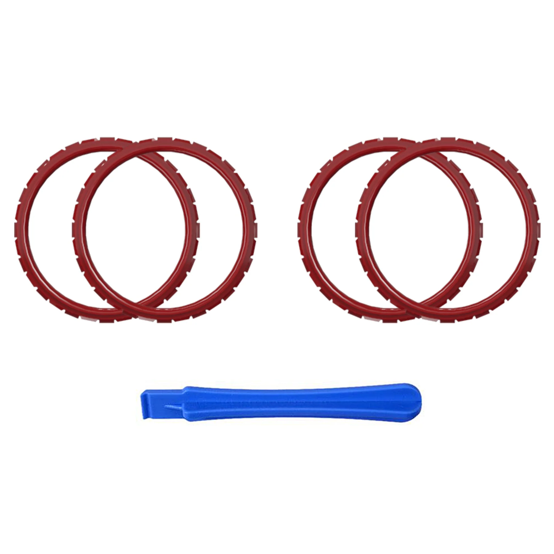 eXtremeRate Custom Replacement Accent Rings for PS5 Controller - Carmine Red - Image 2