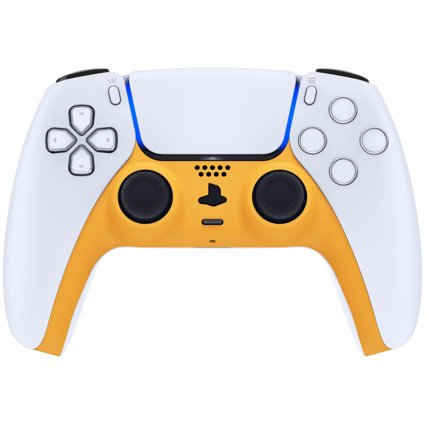 eXtremeRate Replacement Decorative Trim Shell with Accent Rings Compatible with PS5 Controller BDM-010/020/030/040/050 - Caution Yellow - Image 2