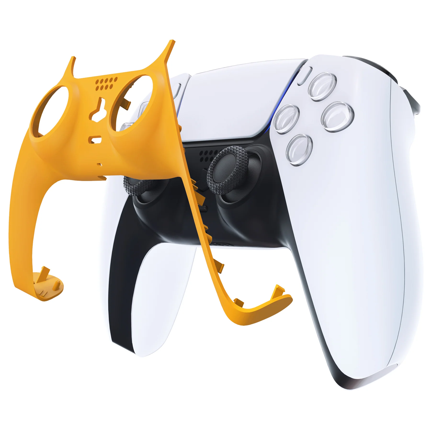 eXtremeRate Replacement Decorative Trim Shell with Accent Rings Compatible with PS5 Controller BDM-010/020/030/040/050 - Caution Yellow - Image 7