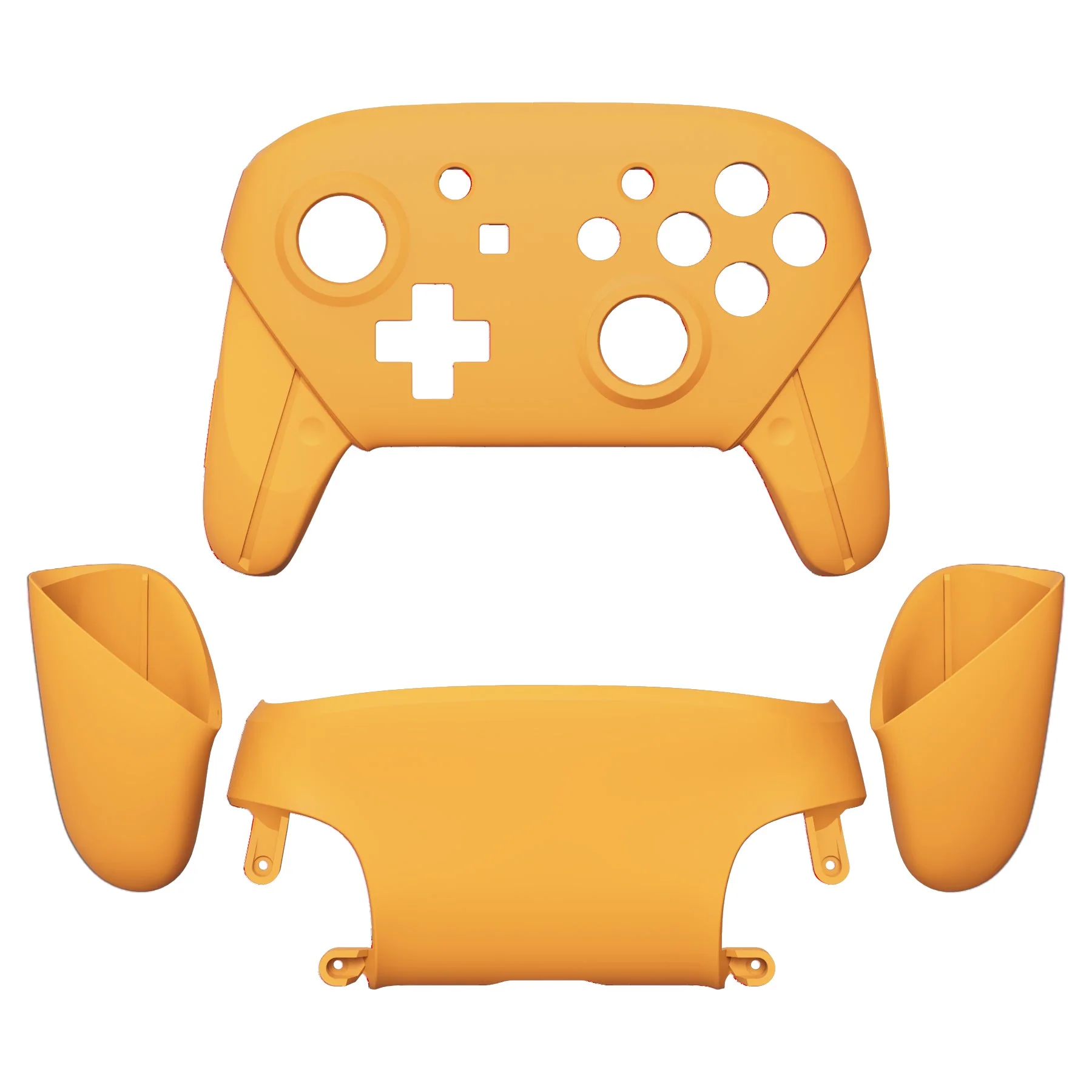 eXtremeRate Replacement Full Set Shell Faceplate Backplate Handles for Nintendo Switch Pro - Caution Yellow - Image 2